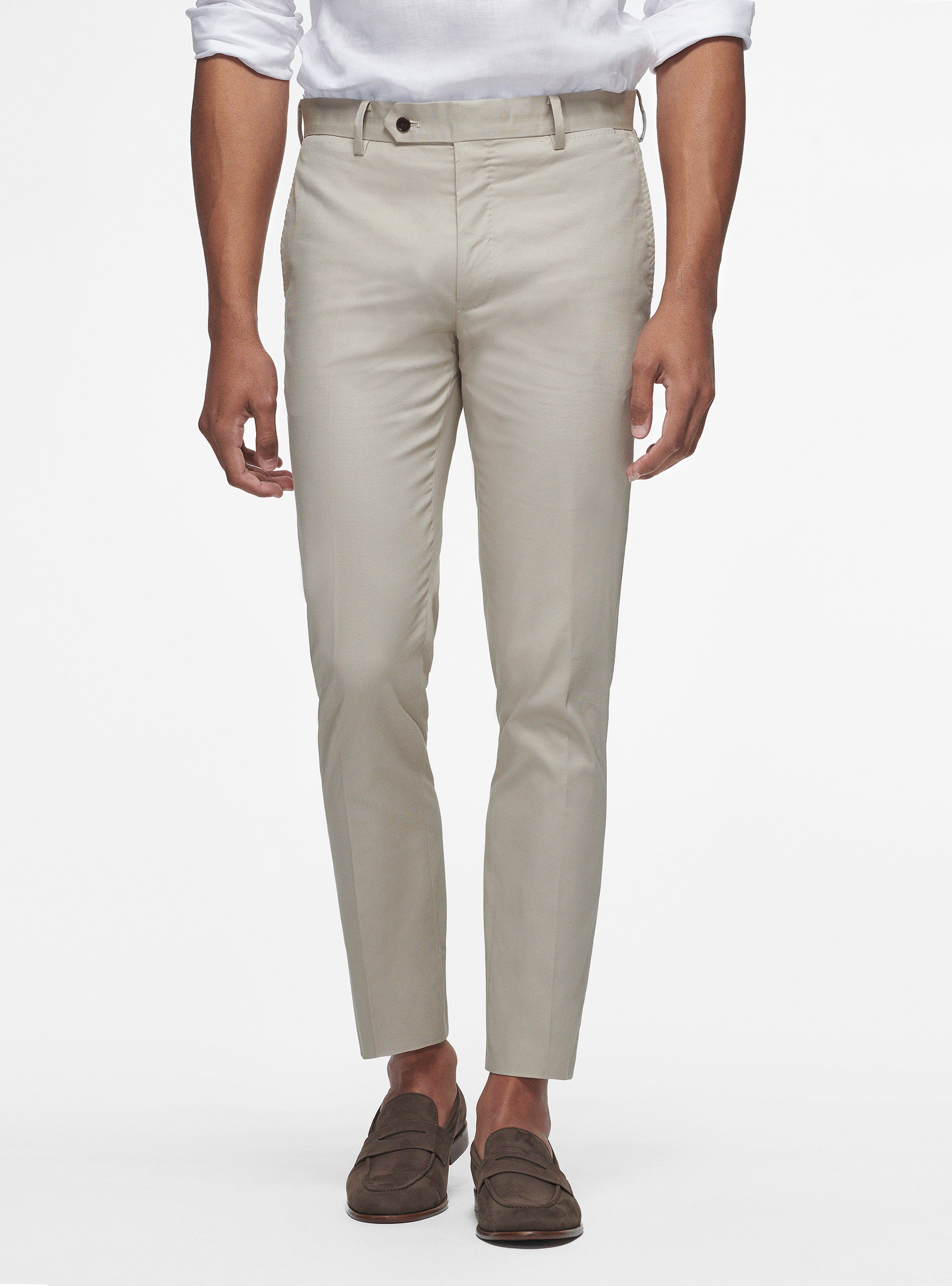 Pantaloni in puro cotone armaturato, SABBIA