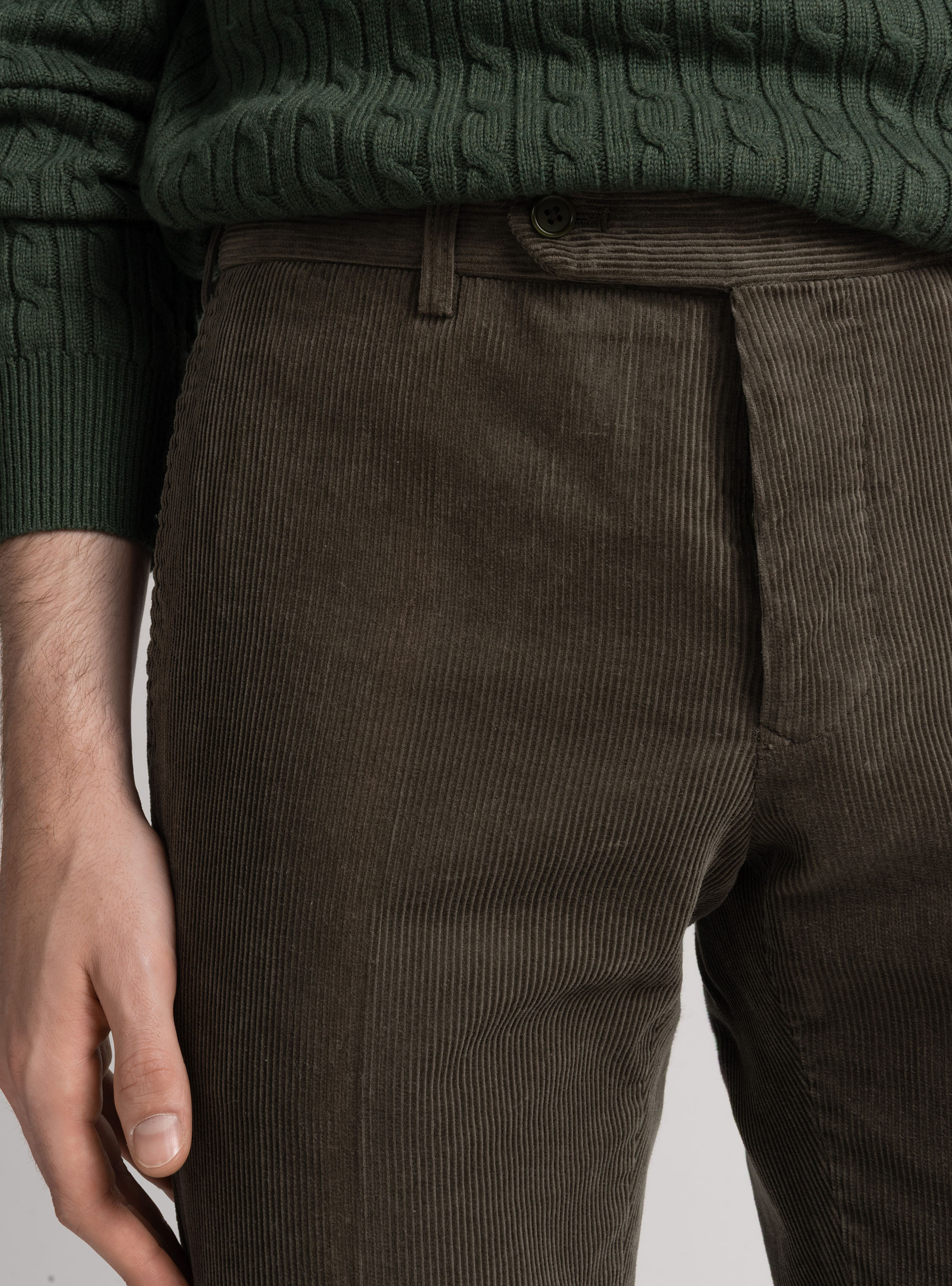 Pantaloni in velluto, VERDE