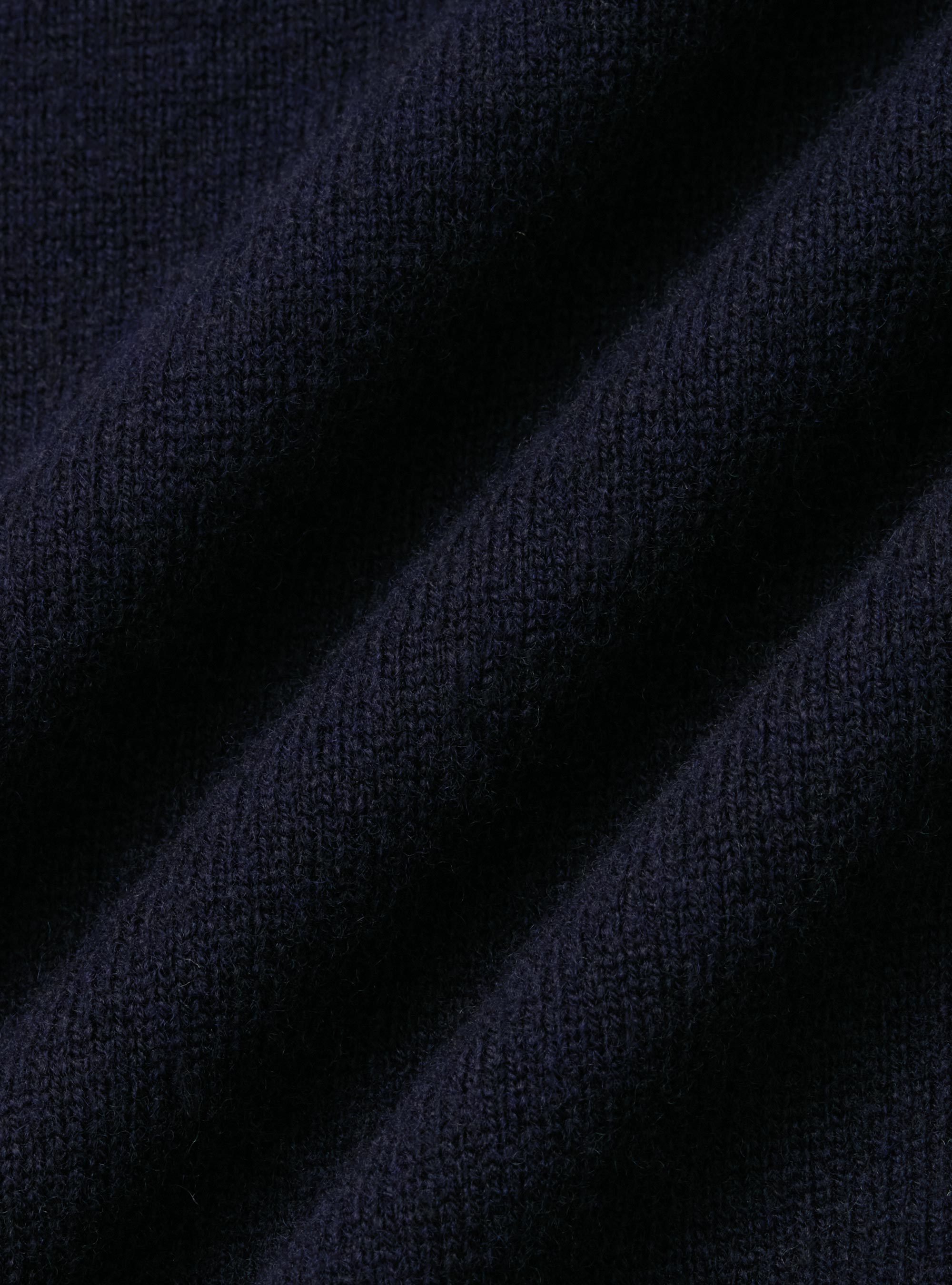 Maglia mezza zip in lana lambswool e cashmere, BLU NAVY