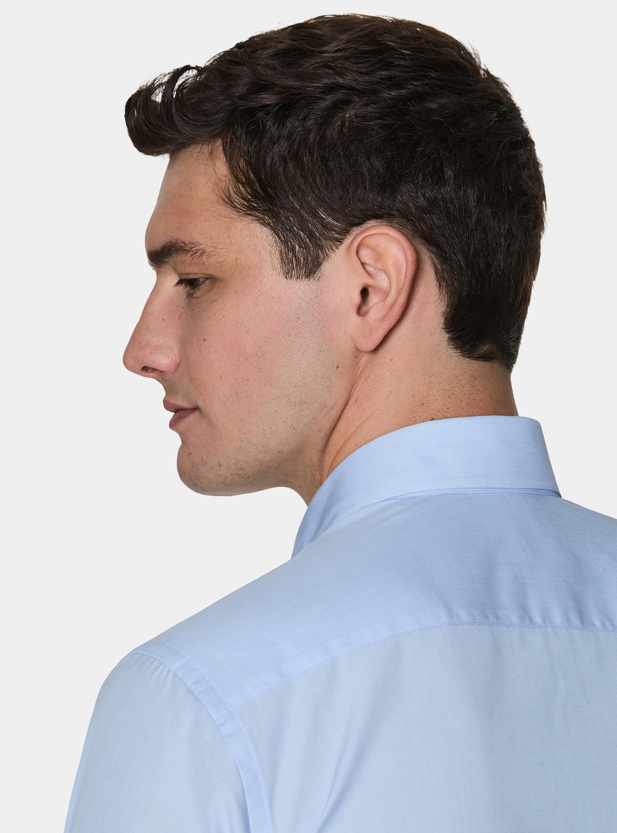 Chemise en coton fil &agrave; fil, BLEU CIEL