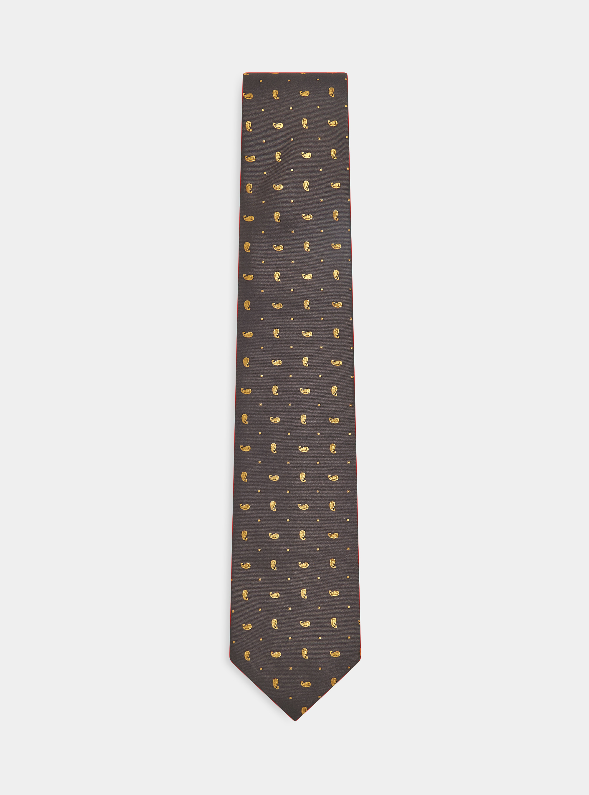 Corbata de seda jacquard, MARRONE/ARANCIO BB3