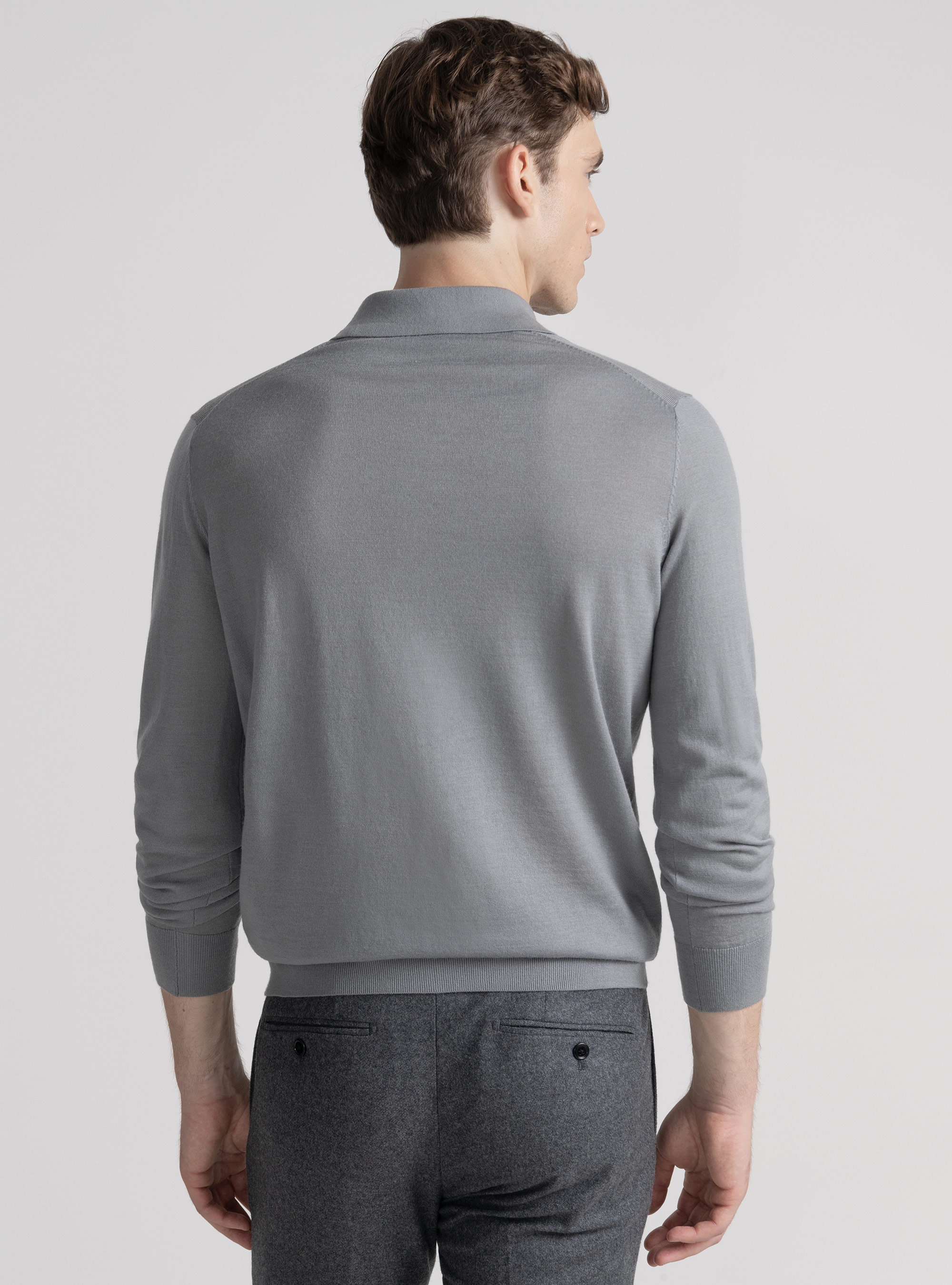 Polo de lana merina extrafina, GRIS MARENGO