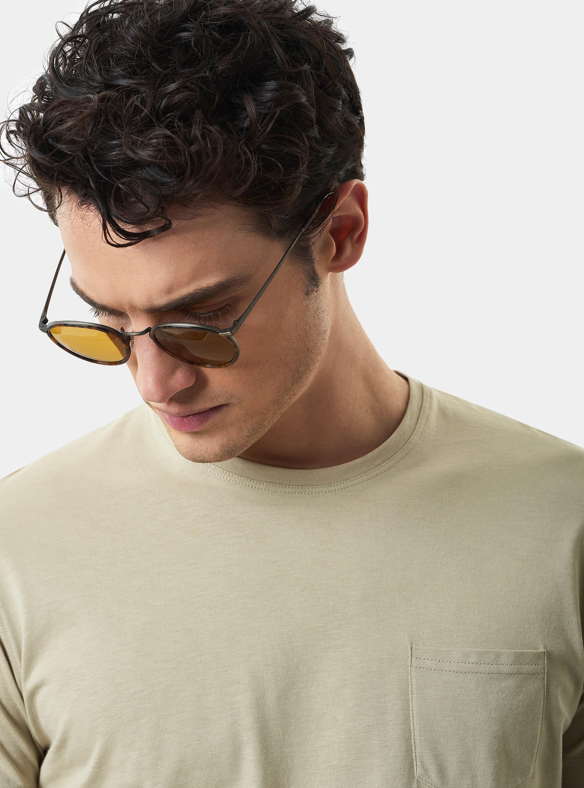 Maglietta con taschino in jersey di Cotone Supima, ECRU