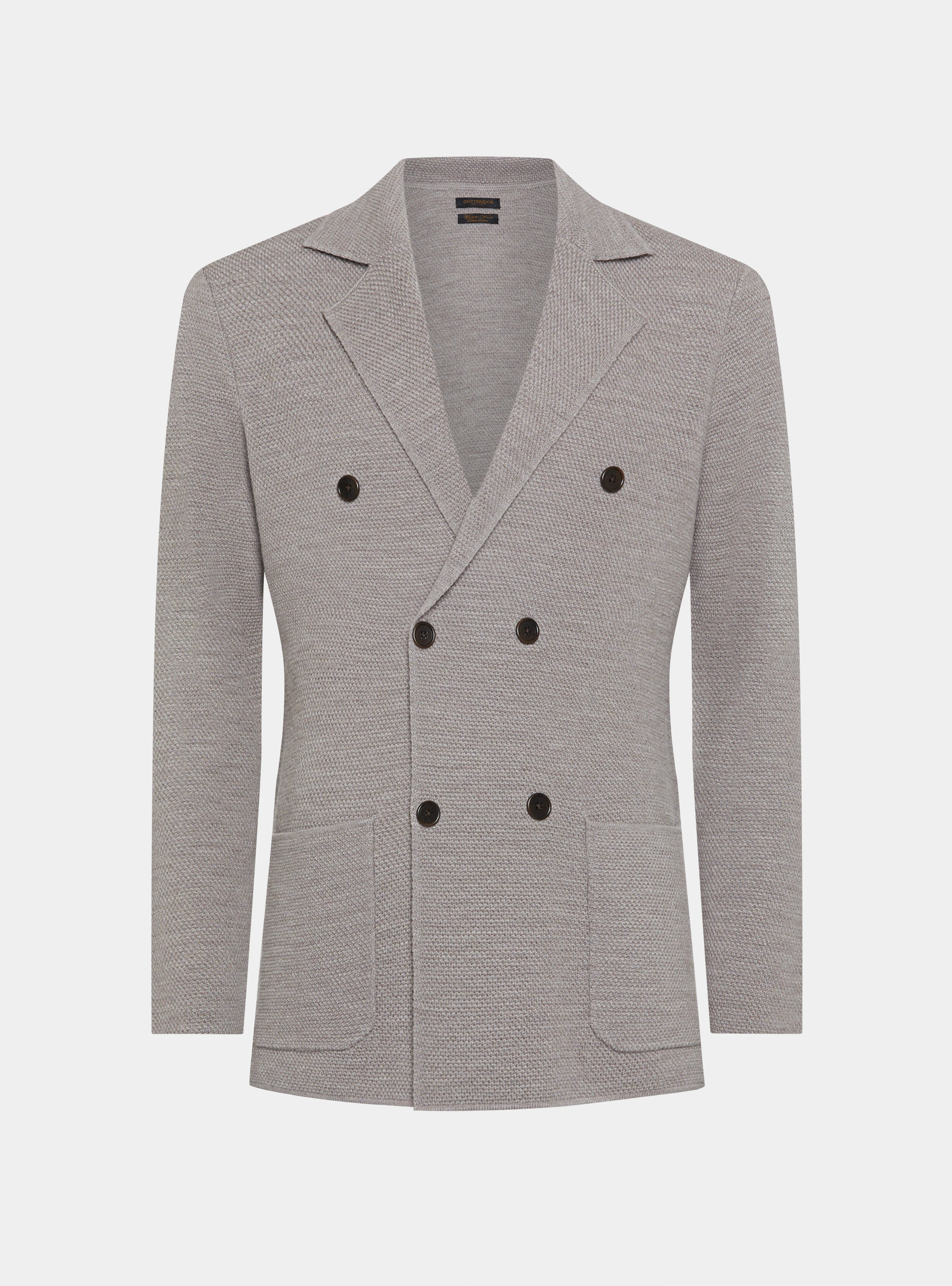 Double-breasted knitted blazer in pure wool