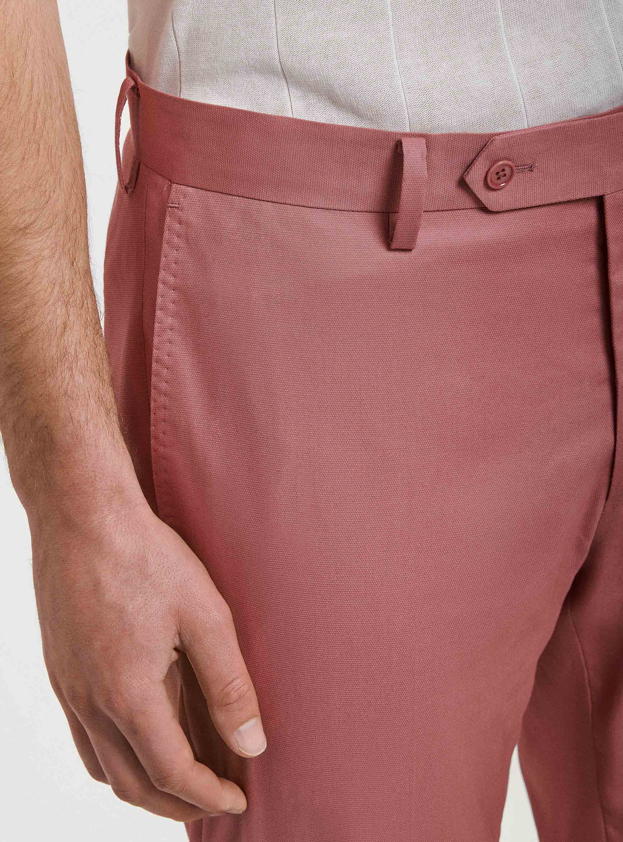 Pantalones de traje blindados de algodón, 0441C ROSA SCURO