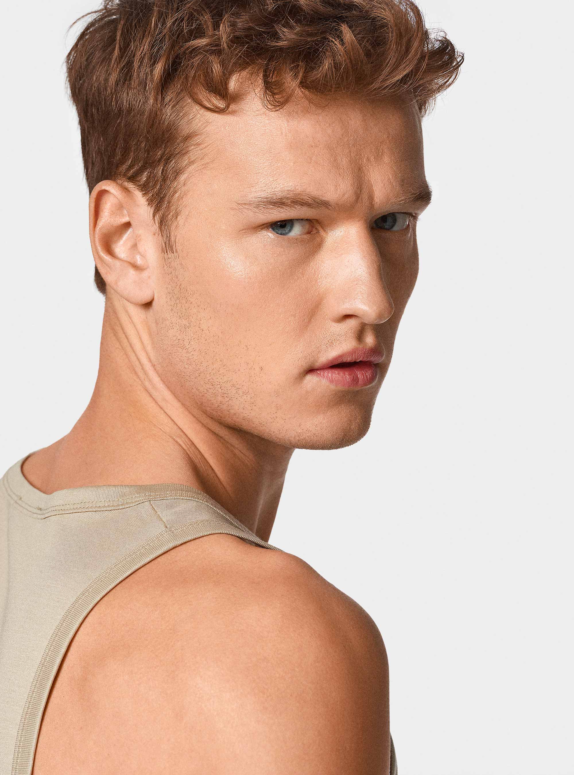 Cotton thread tank top, SAND