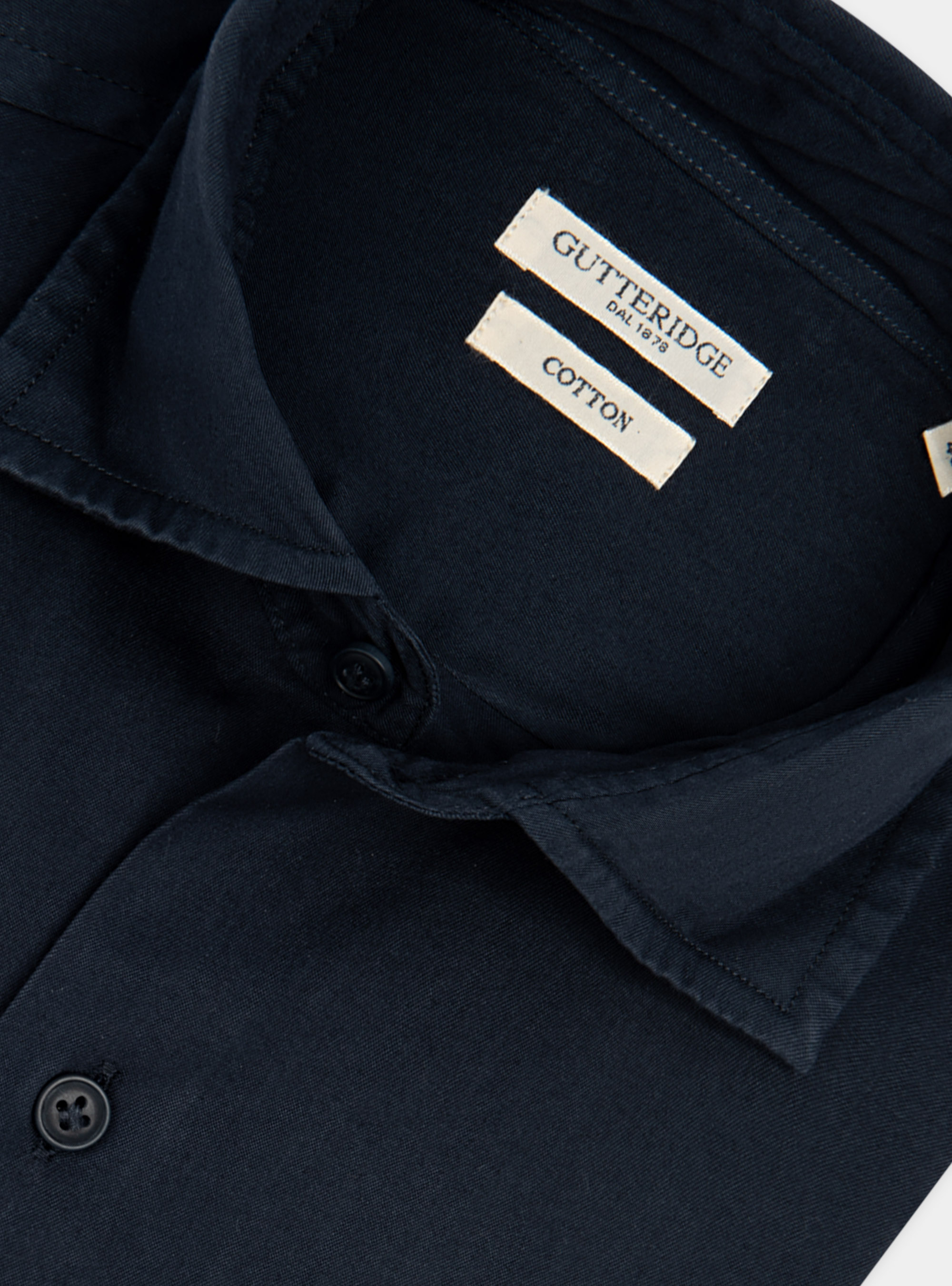 Camicia in cotone tinto in capo con tasche, BLU NAVY