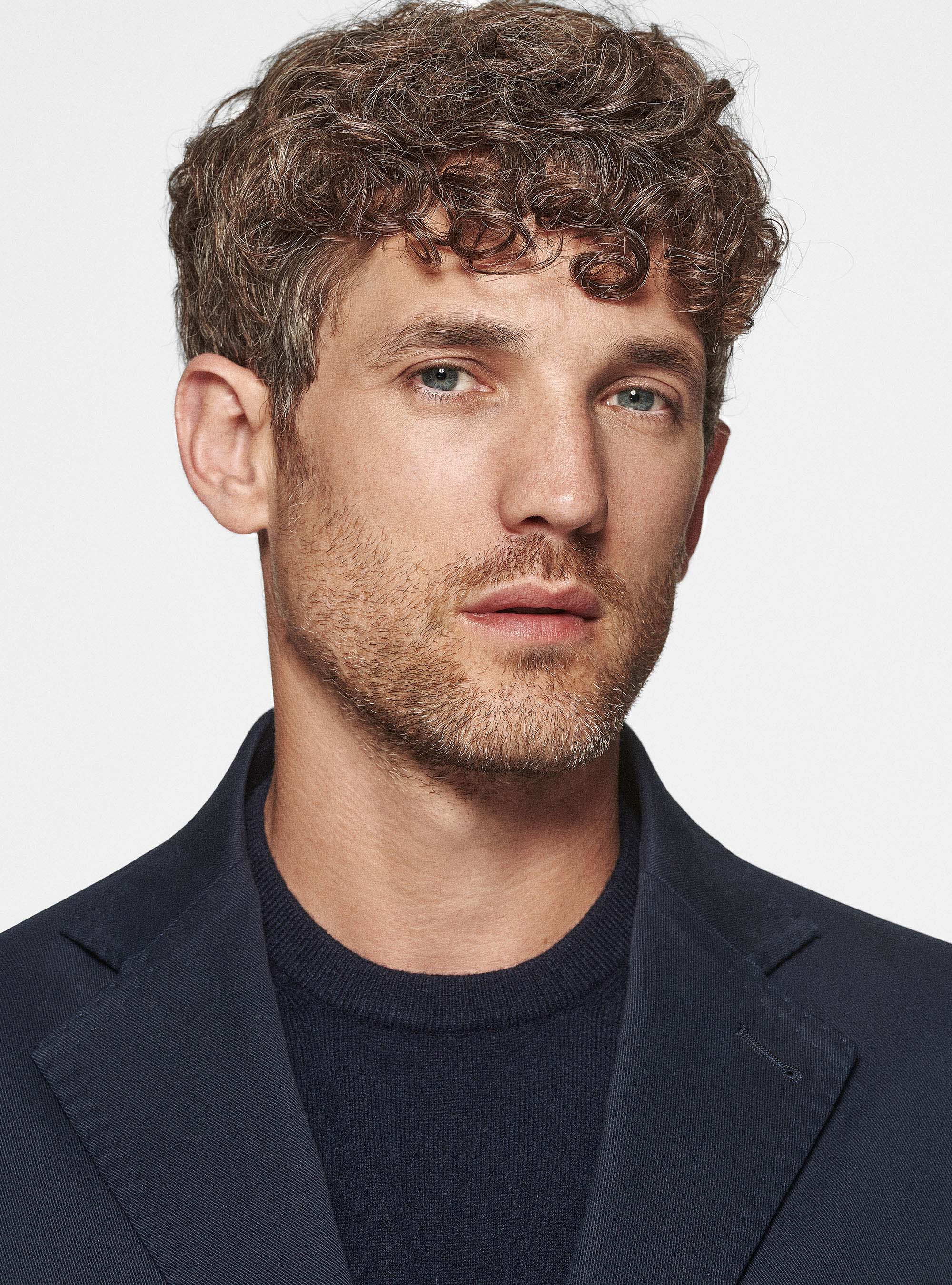 Giacca in cotone smerigliato, BLU NAVY