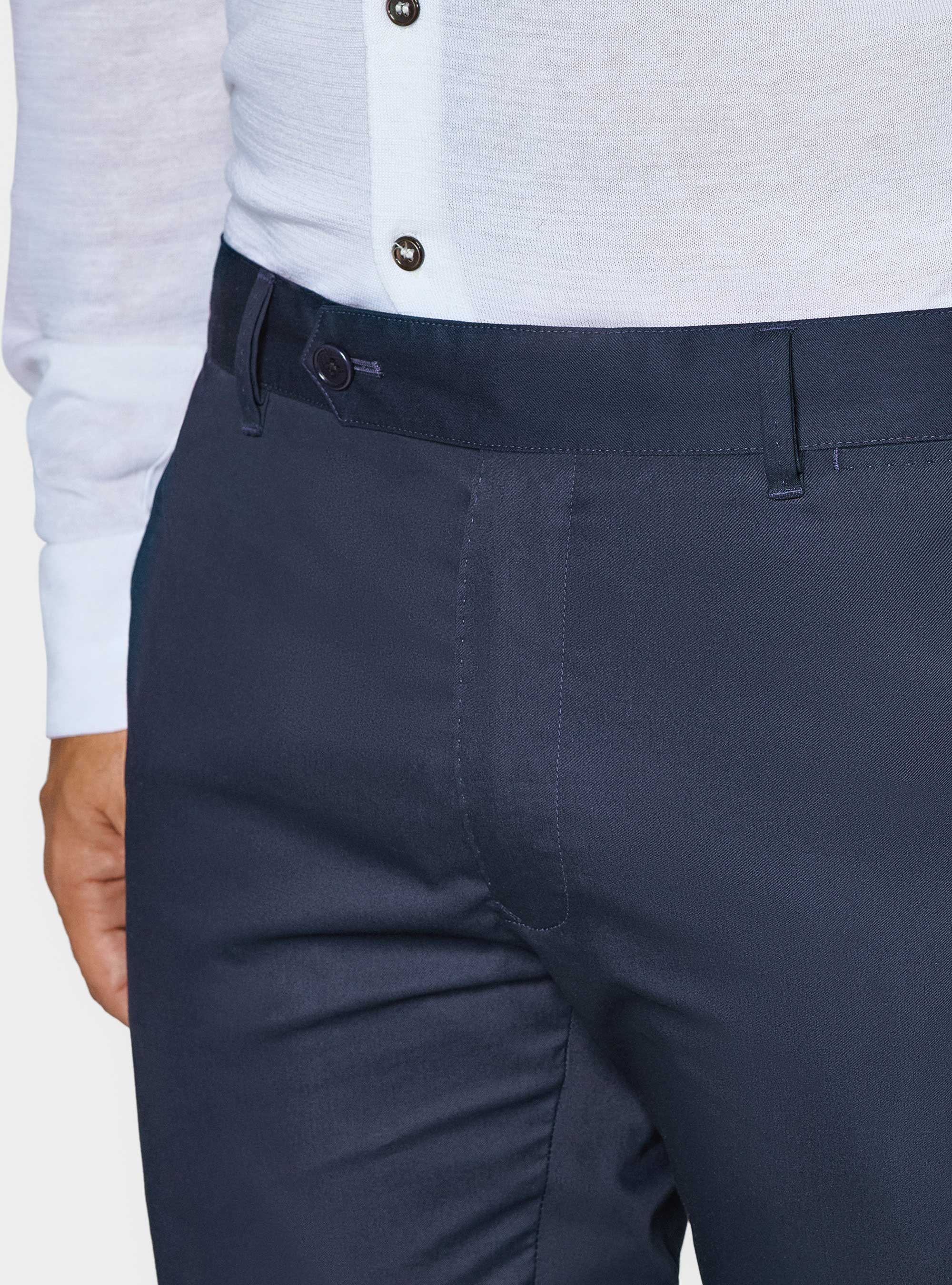 Pantaloni chino in twill leggero, BLU NAVY