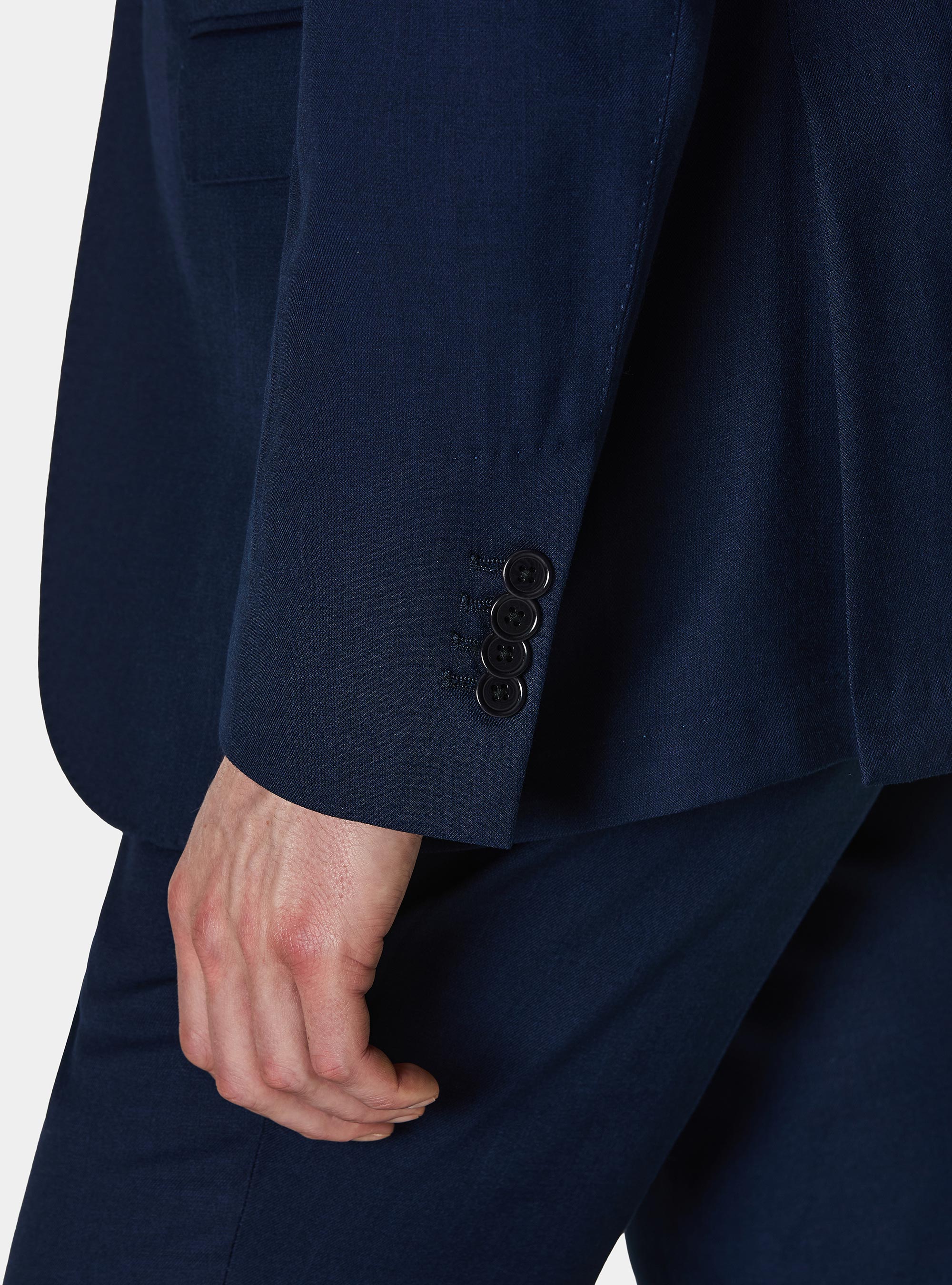 Flamed fabric suit blazer, NAVY BLUE
