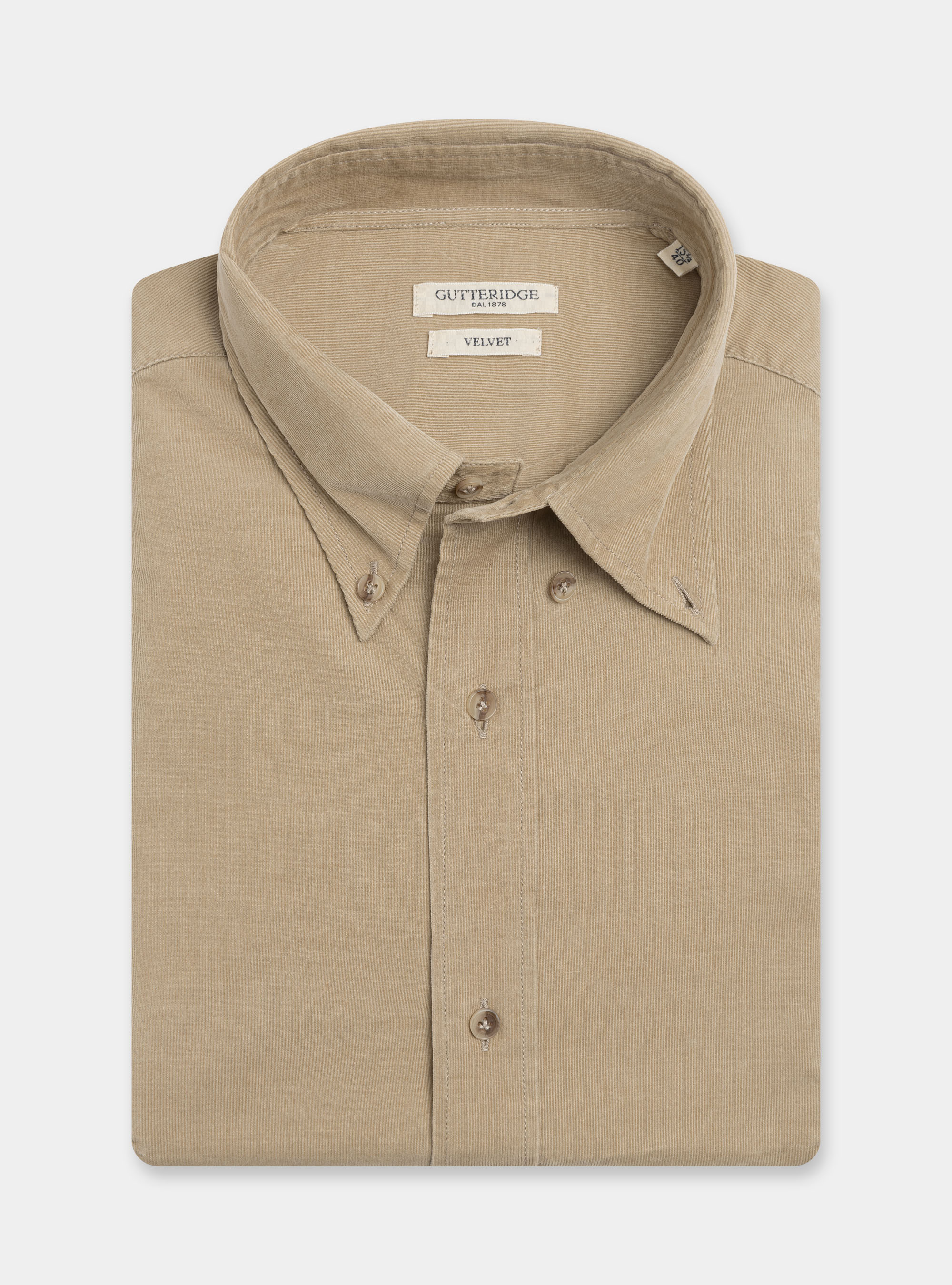 Camicia in velluto a costine, ECRU