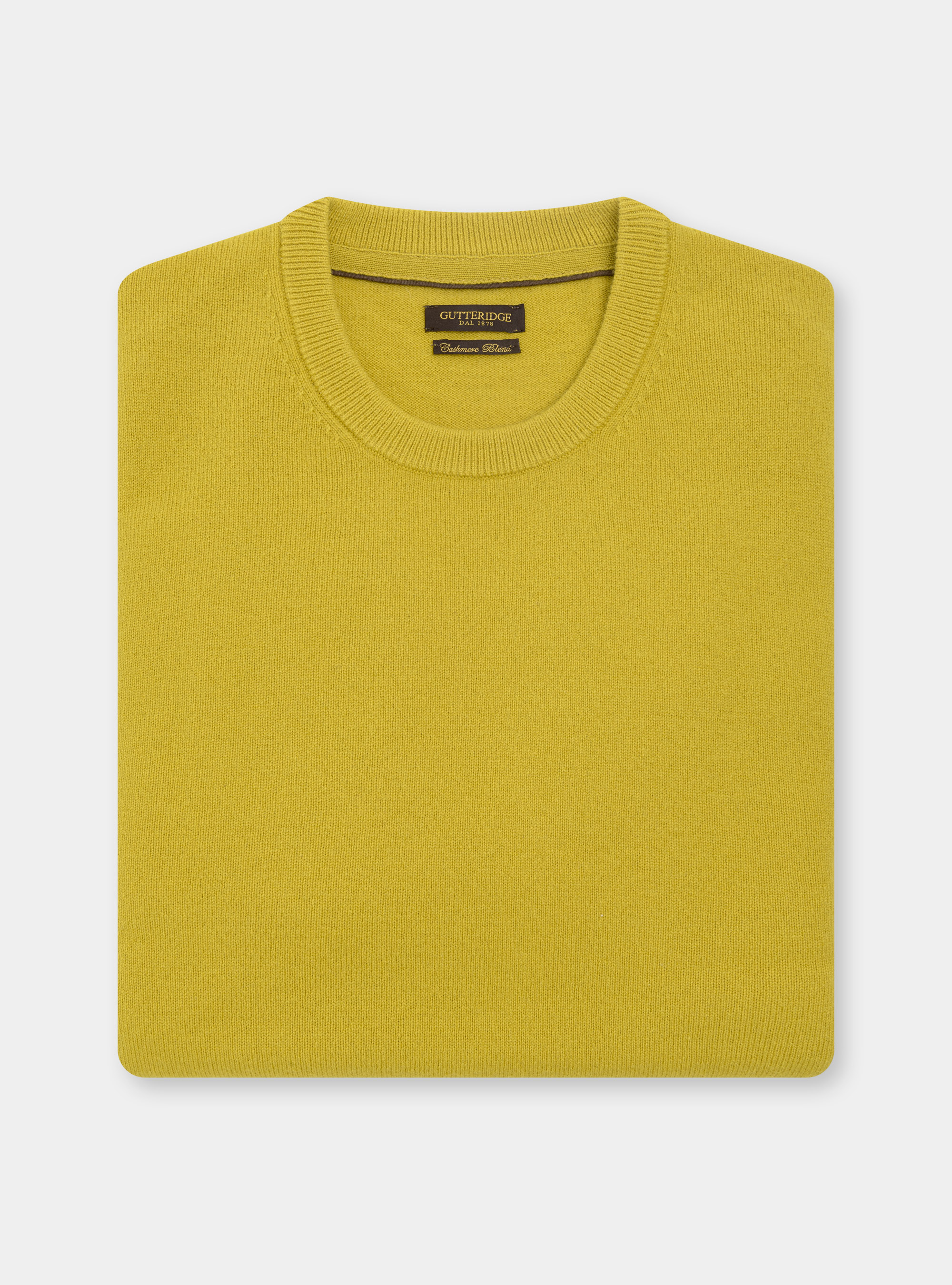 Maglia girocollo in lana lambswool e cashmere, 0711C OCRA