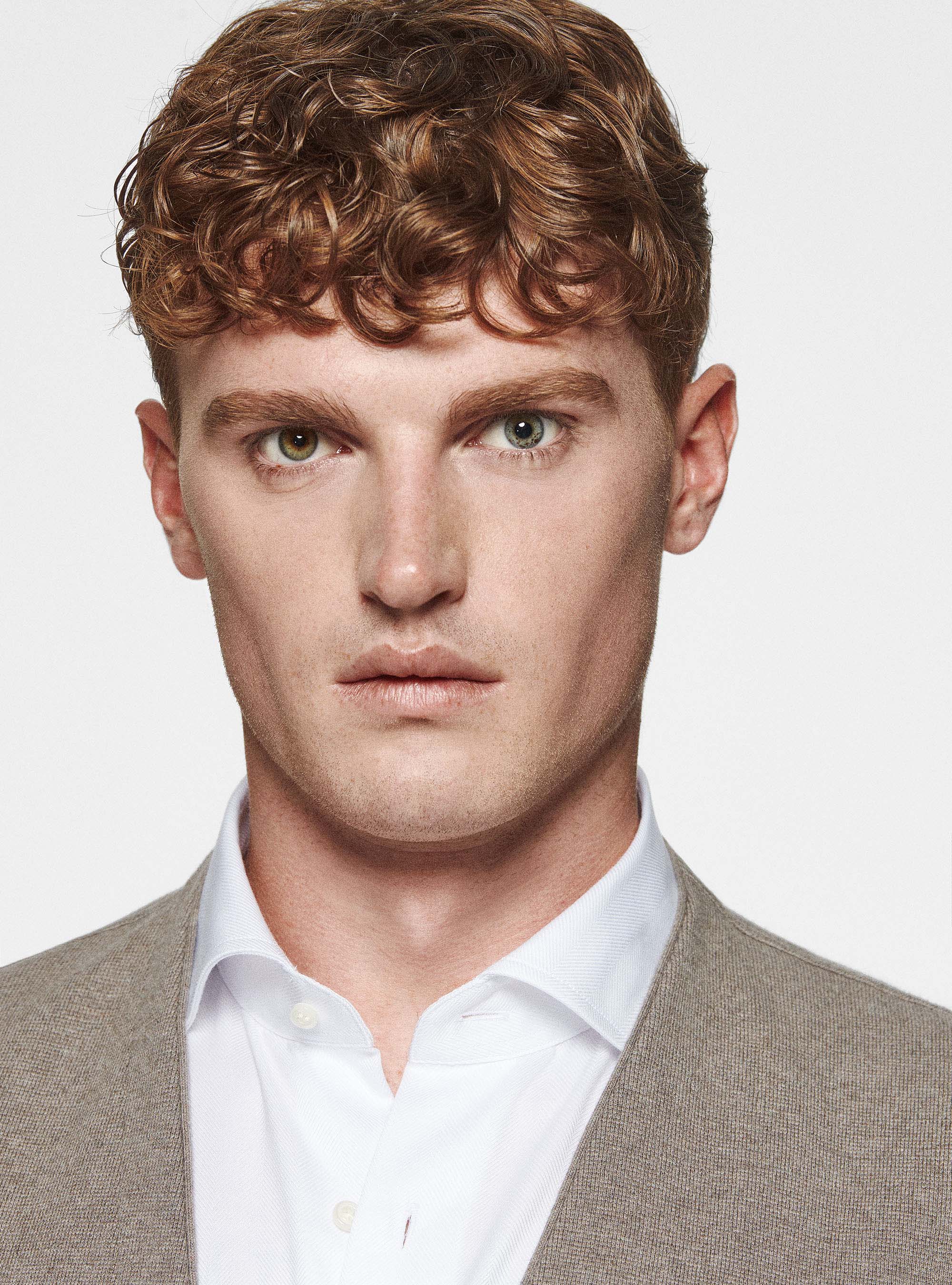 Gilet doppiopetto in maglia in cotone seta e cashmere, FANGO