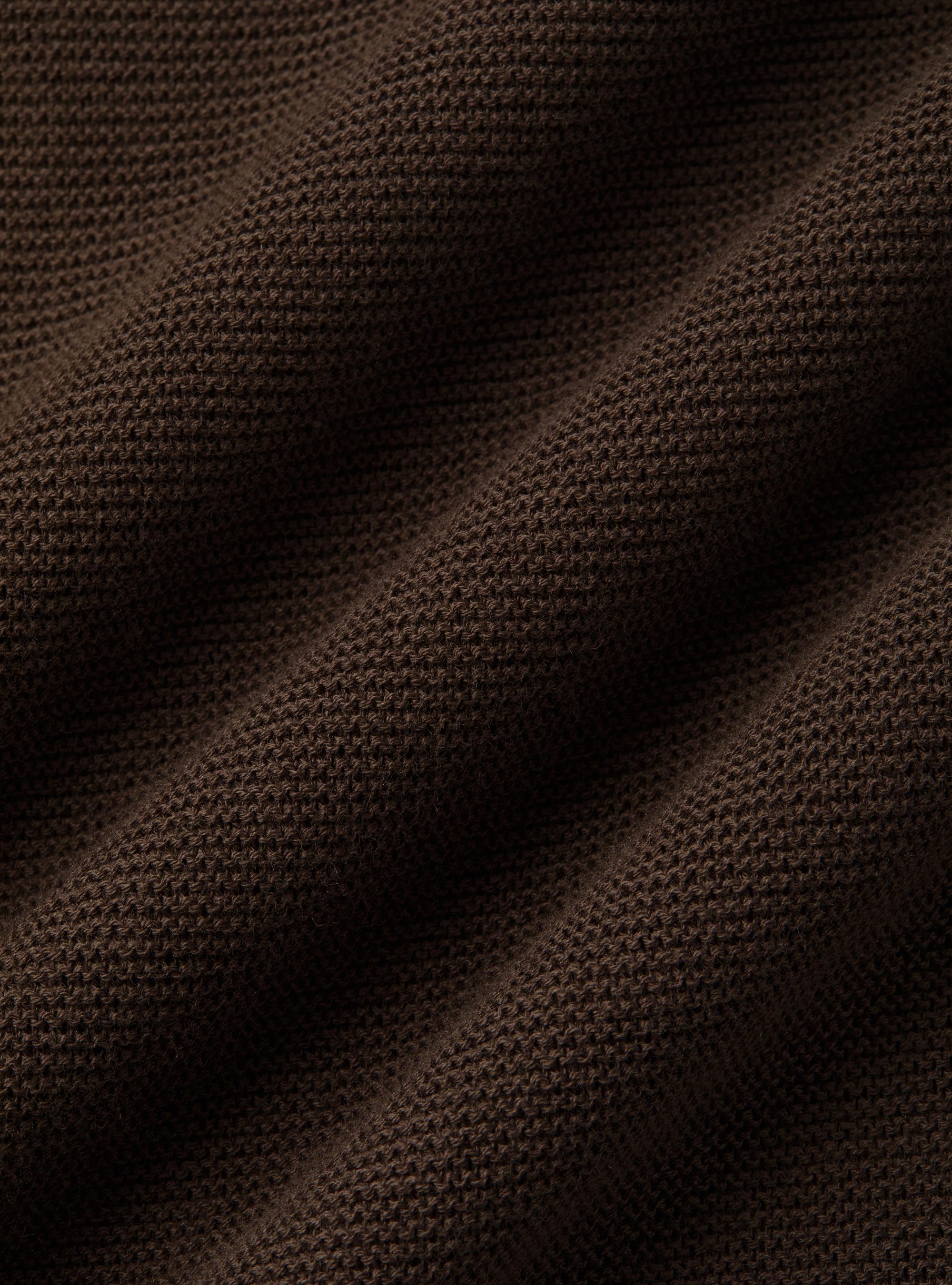 Knitted links polo shirt in extra-fine cotton, BROWN