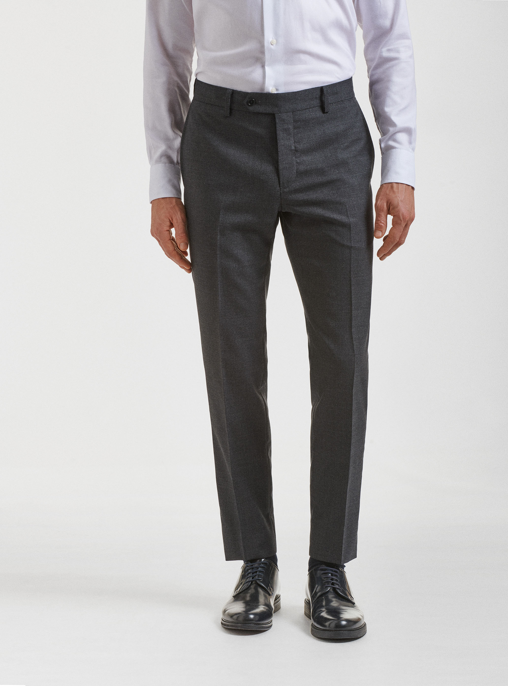 Gutteridge - Pantaloni per abito in pura lana Vitale Barberis Canonico, Unisex, Asfalto, Taglia: 58