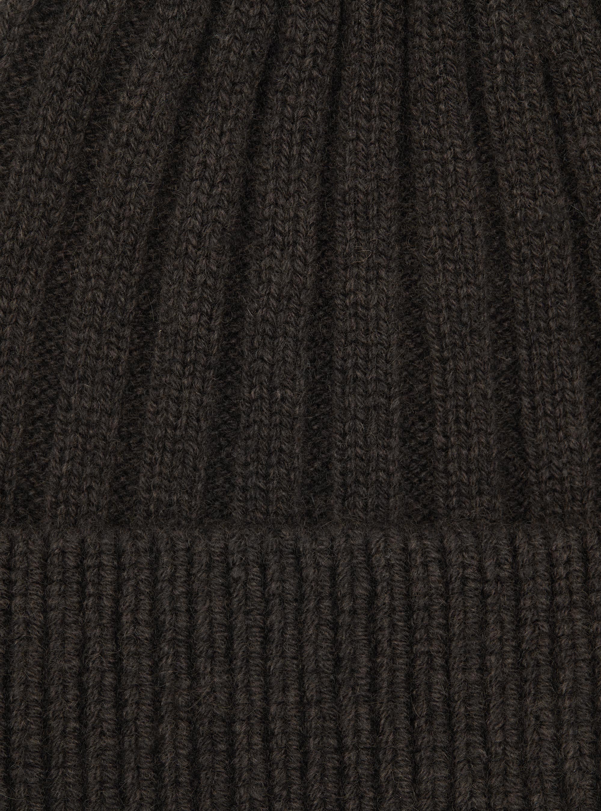 Cappello a costa inglese in misto cashmere, MARRONE