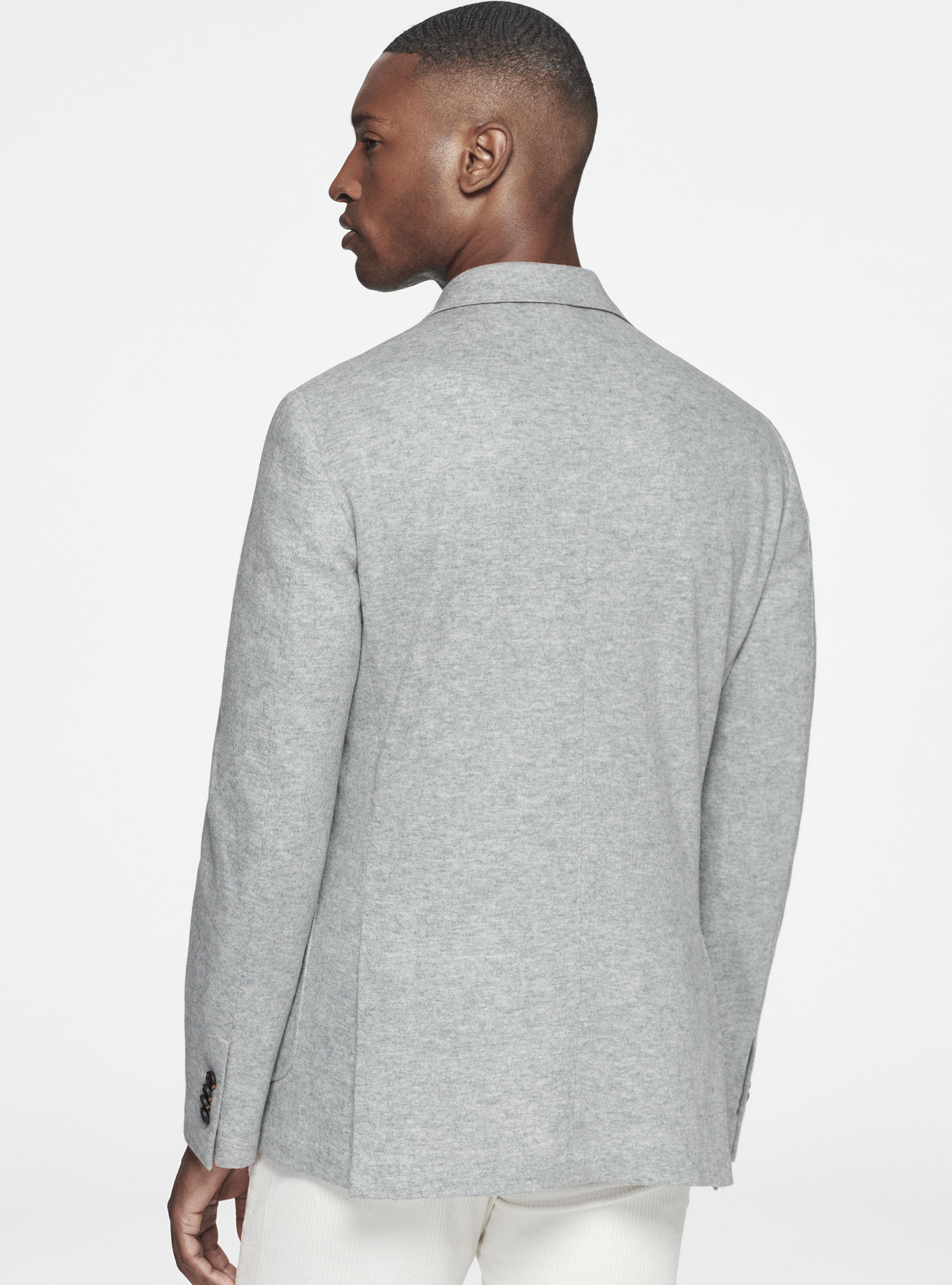 Wool jersey blazer, LIGHT GREY MELANGE