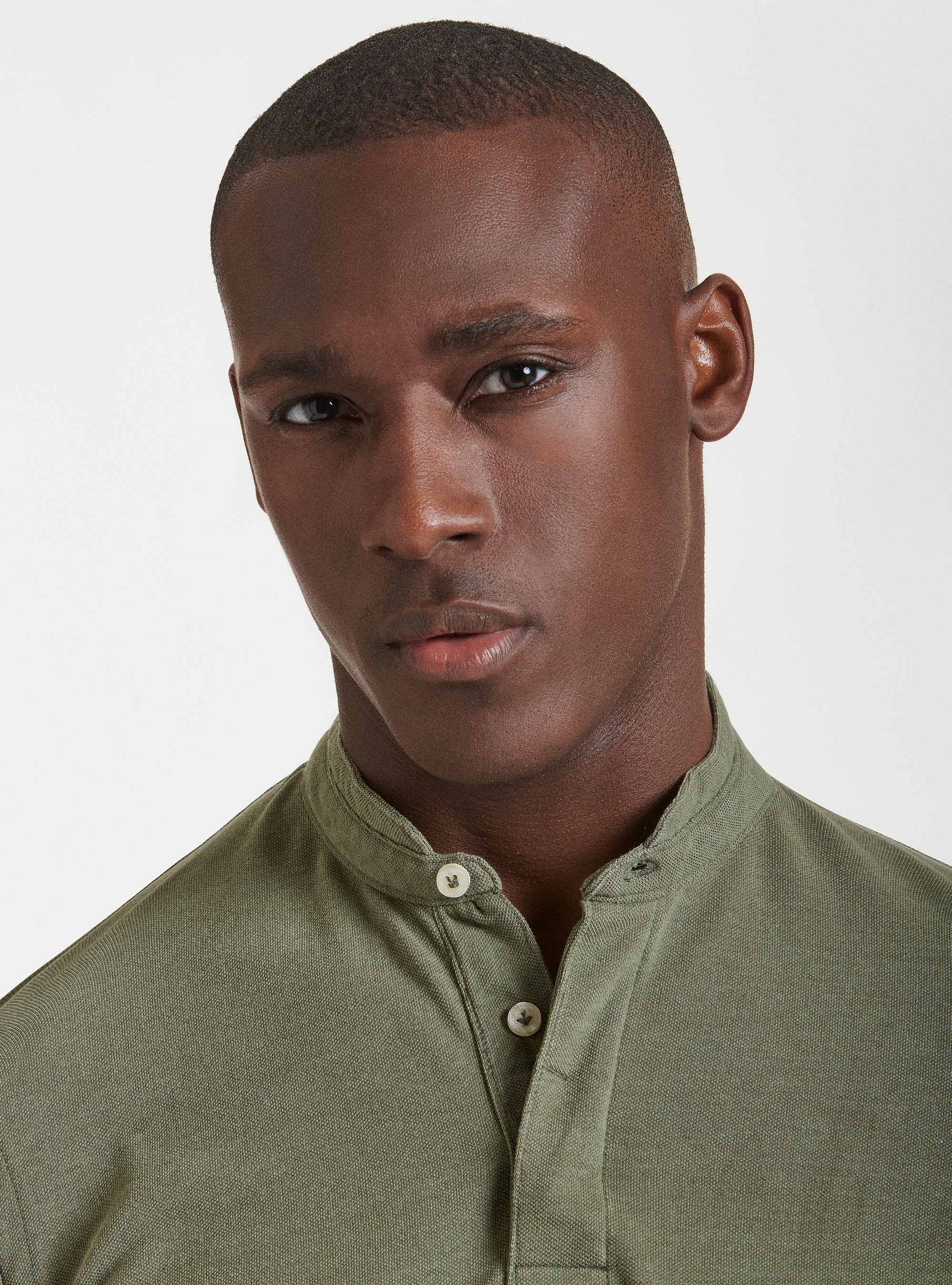 Polo coreana in piquet, SALVIA 0602C