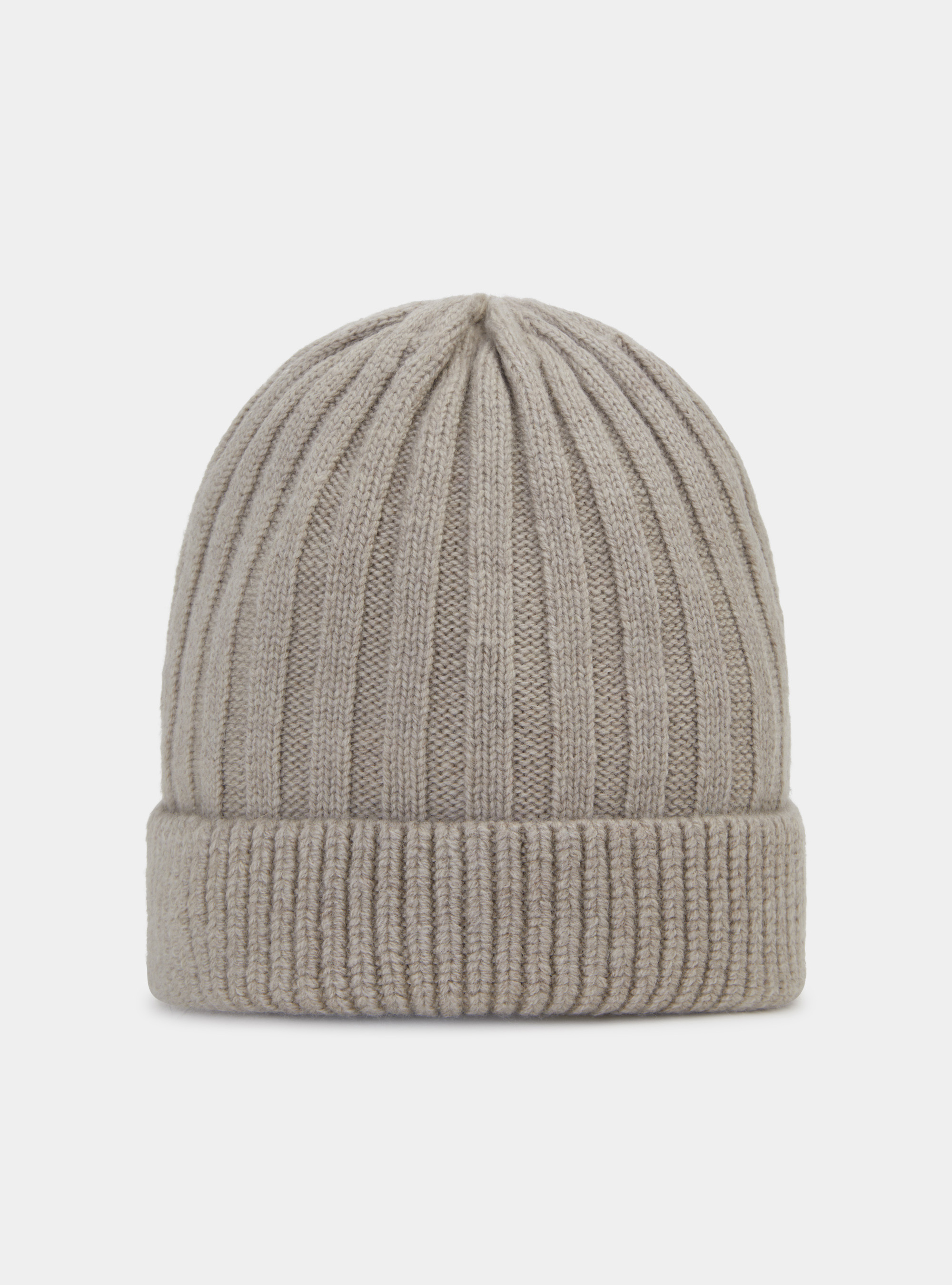 English rib hat in pure wool and cashmere, ECRU