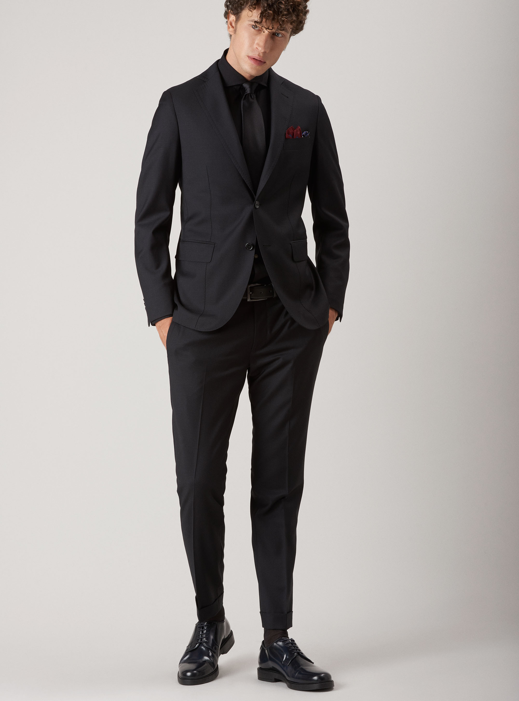 Suits Pants in super fine wool 120's, BLACK