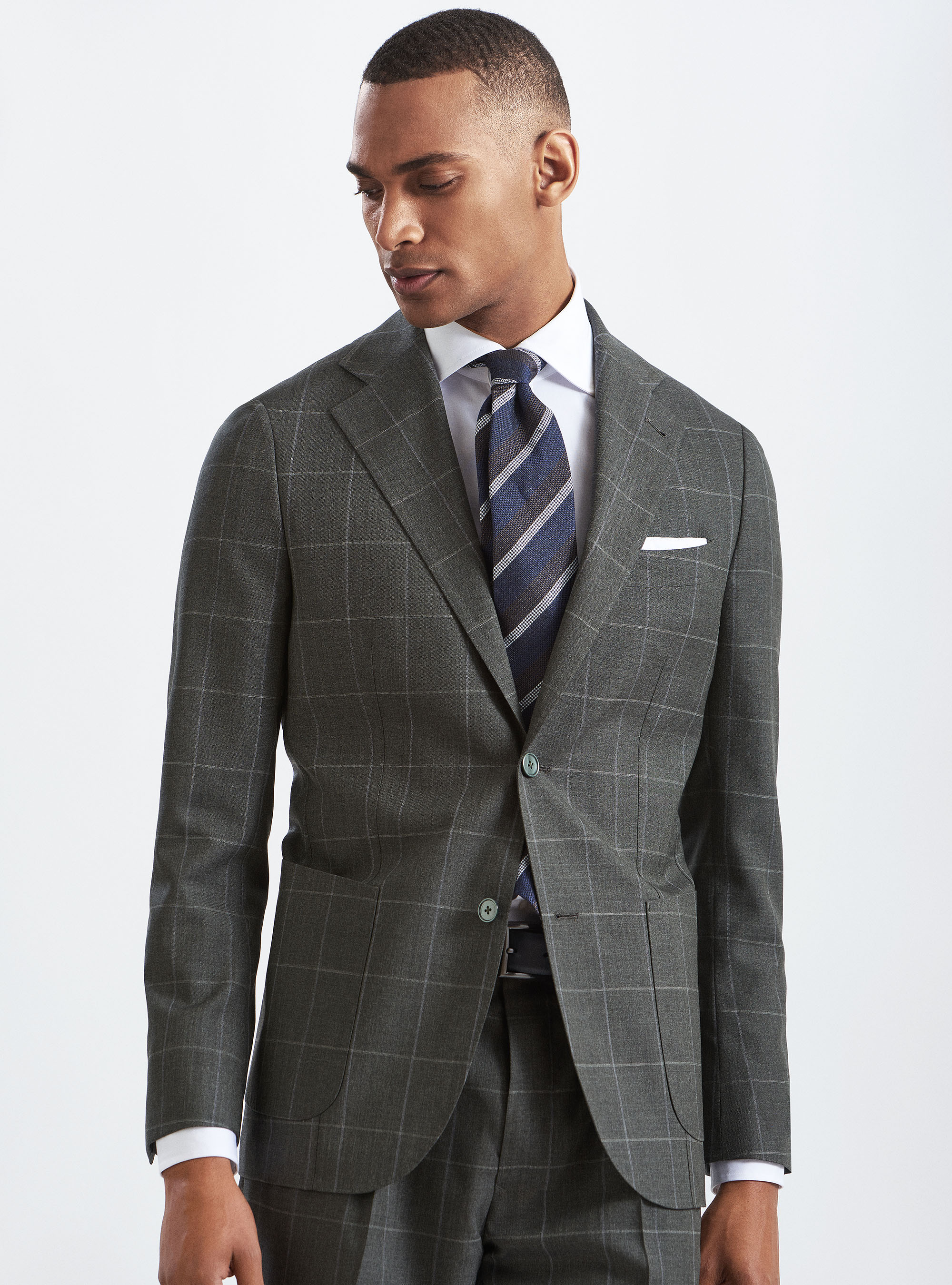 Checked suit blazer in pure wool fabric Vitale Barberis