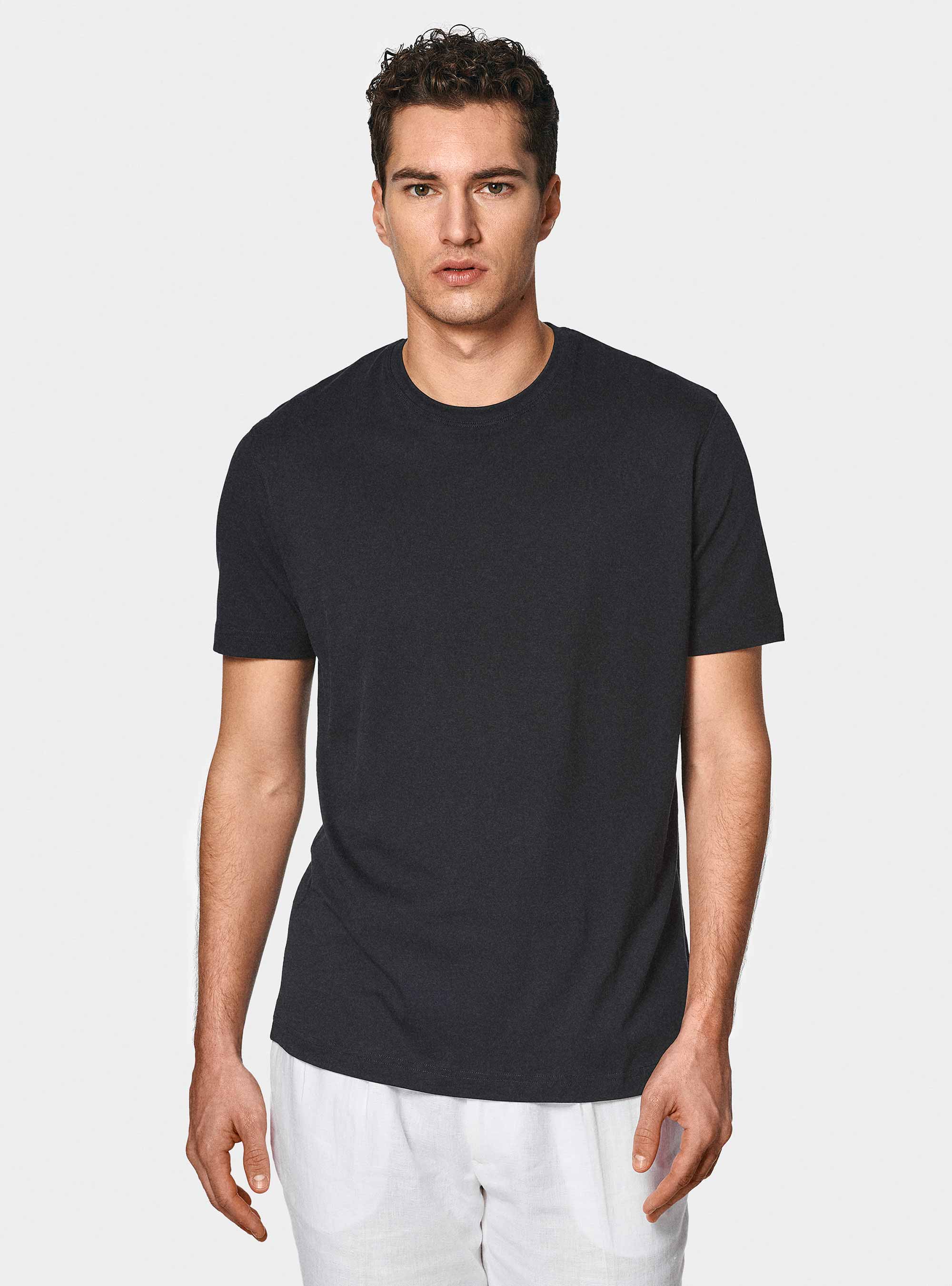 Half-sleeve T-shirt in Supima cotton, NAVY BLUE