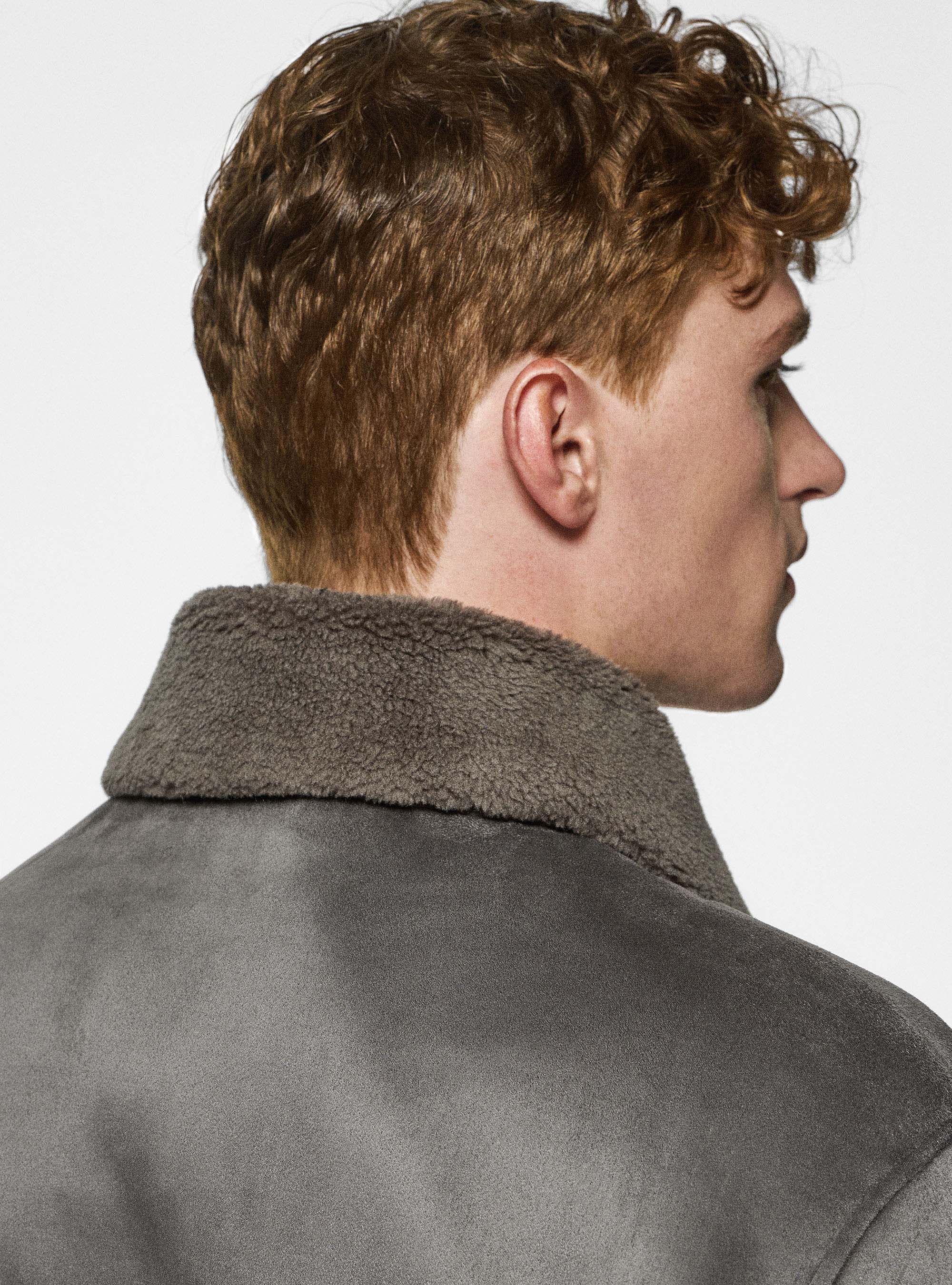 Montone effetto suede, GRIGIO CHIARO