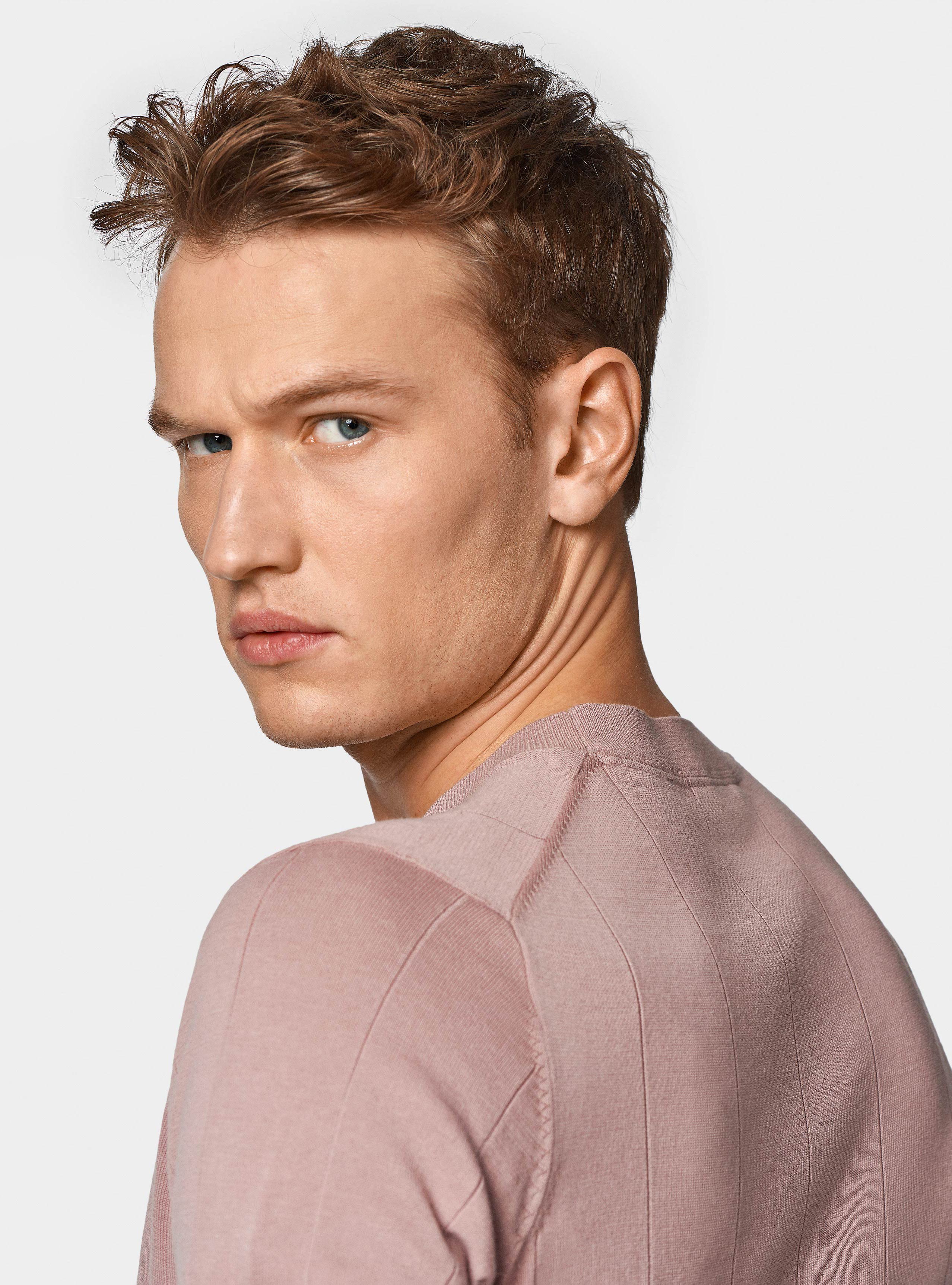 Maglia in puro cotone costa piatta, 0441C ROSA SCURO