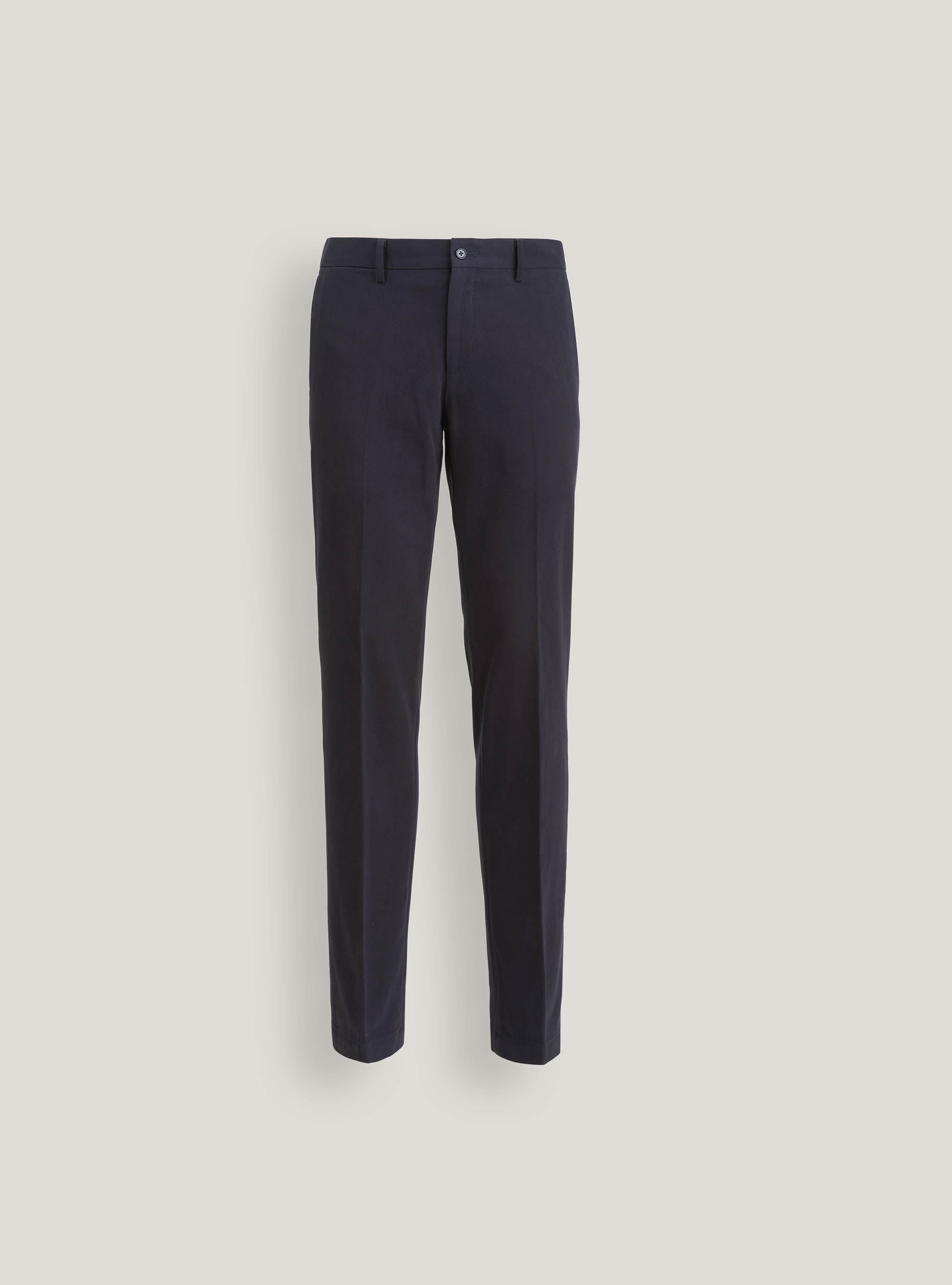Pantaloni chino in twill di cotone smerigliato, BLU NAVY