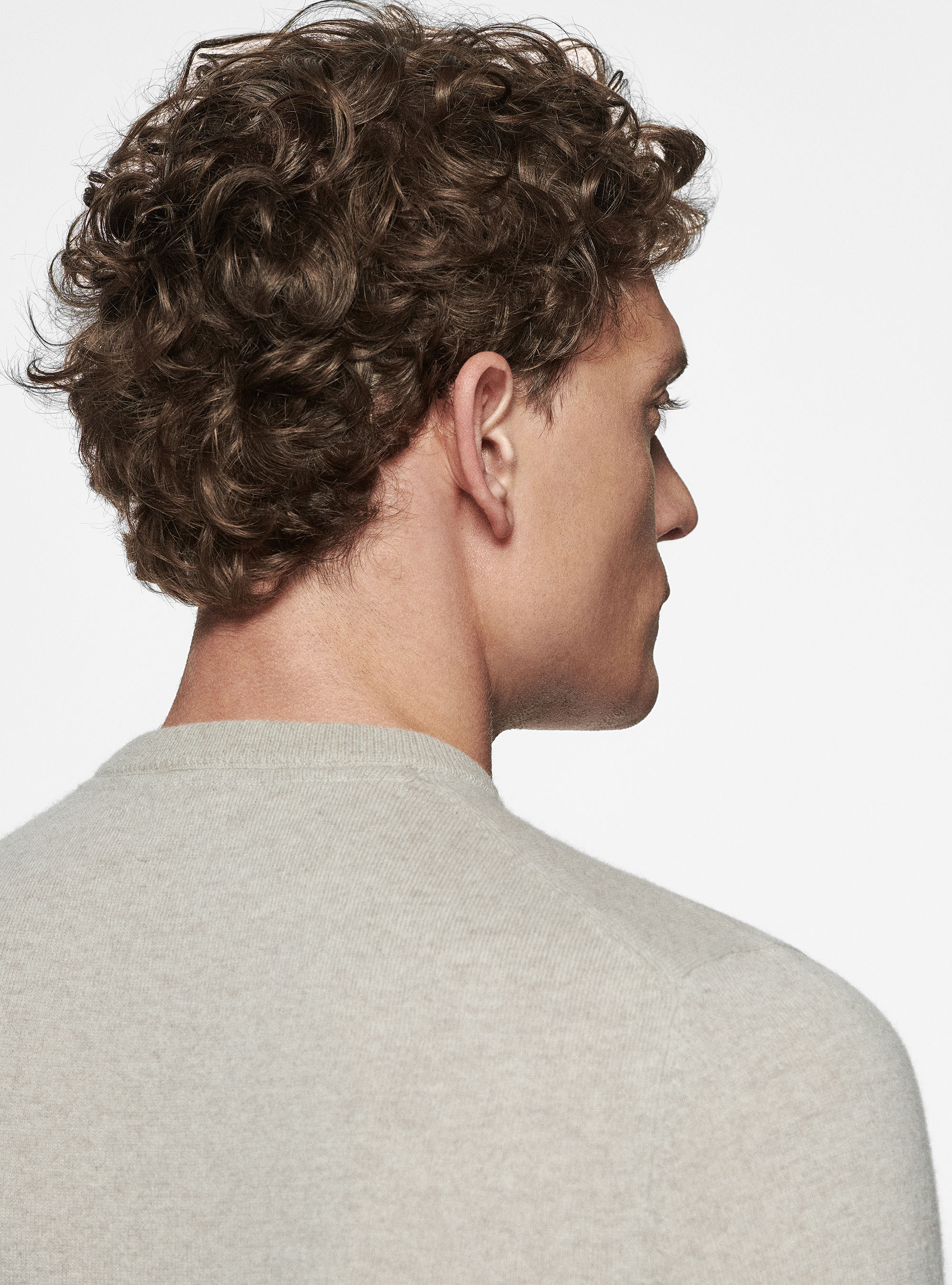 Maglia girocollo in cashmere, ECRU