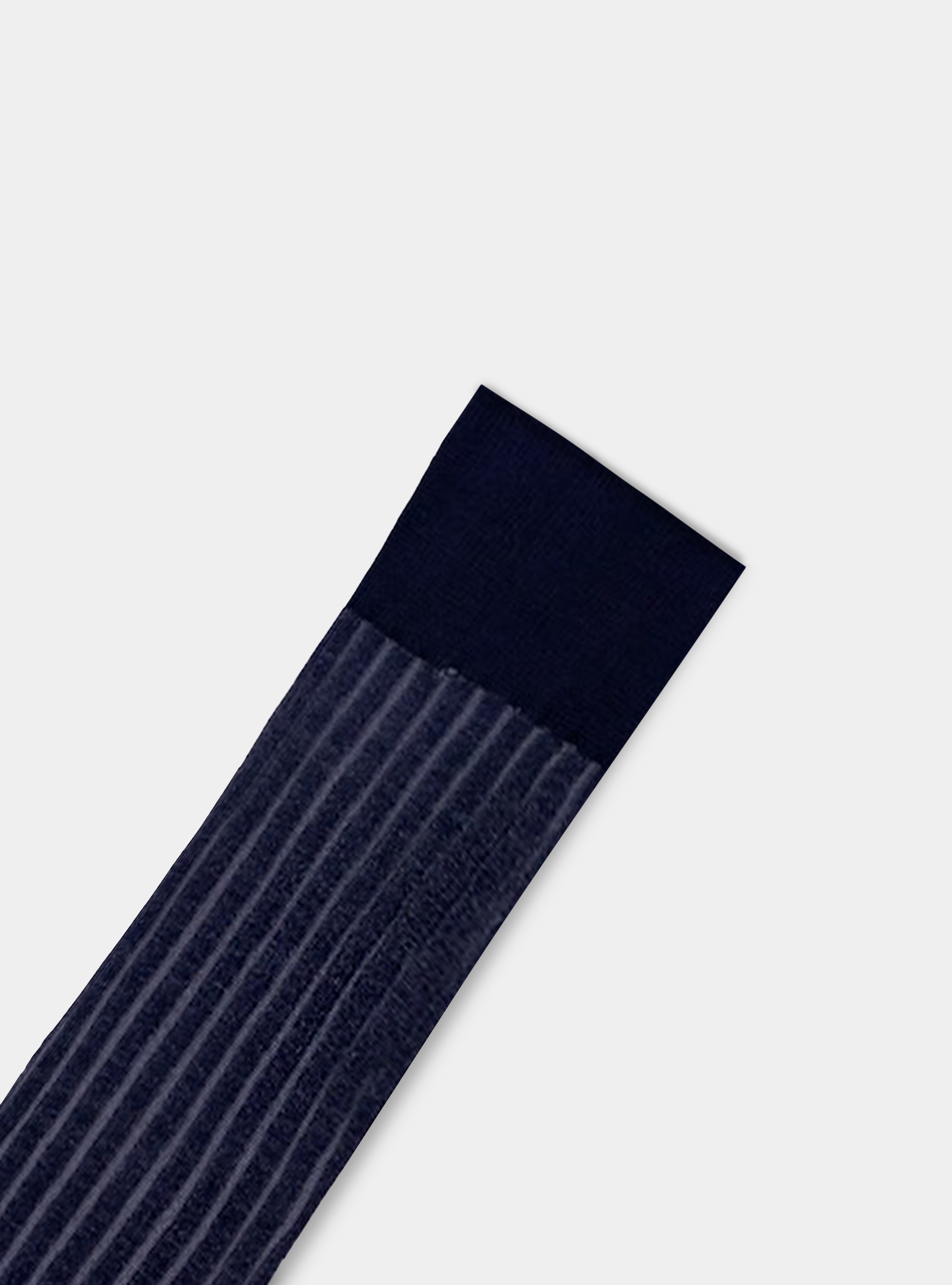 Ribbed long socks in lisle yarn, ASPHALT GREY