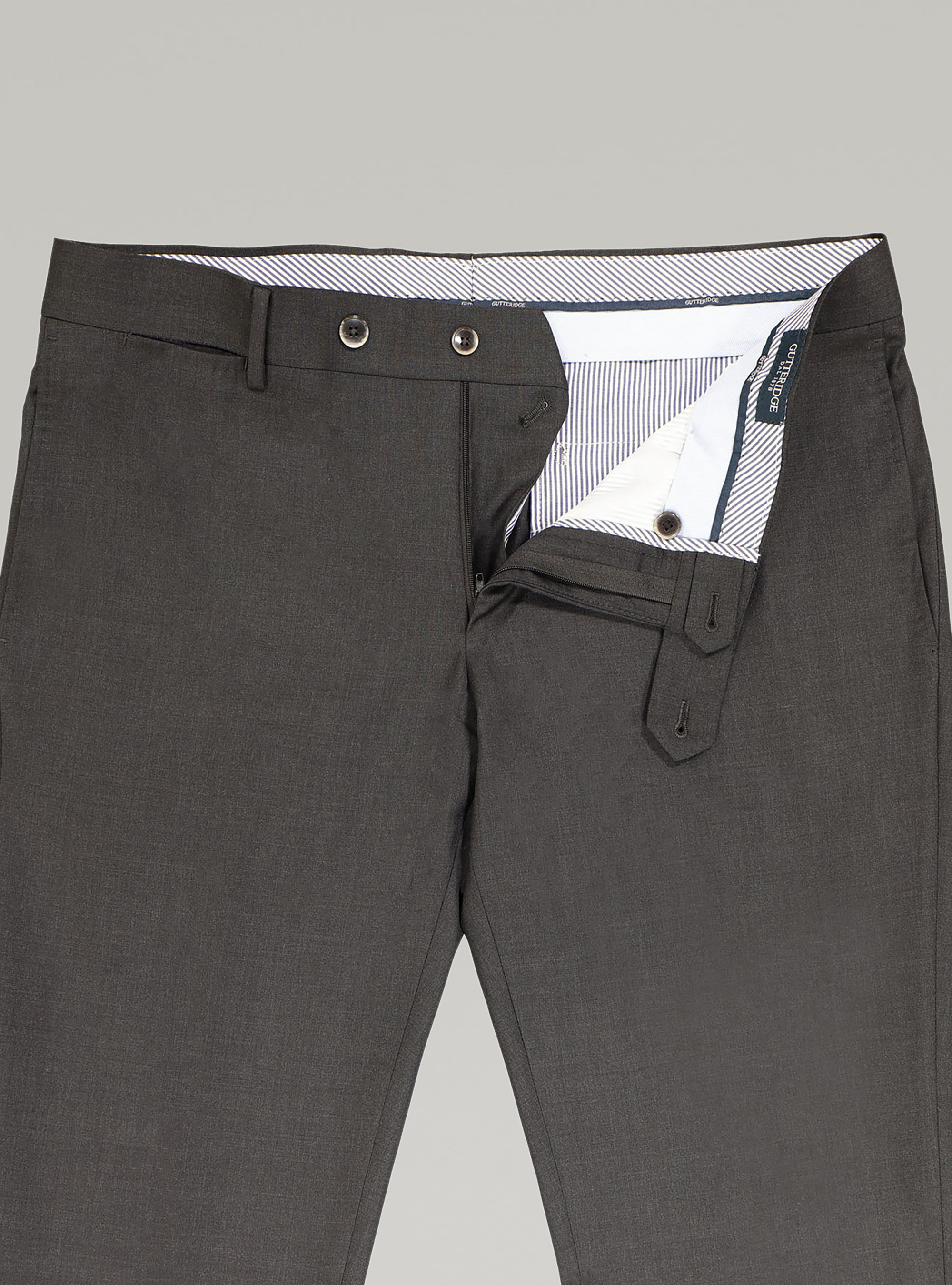 120's Superfine Wool Suit Trousers, ASFALTO 0115C