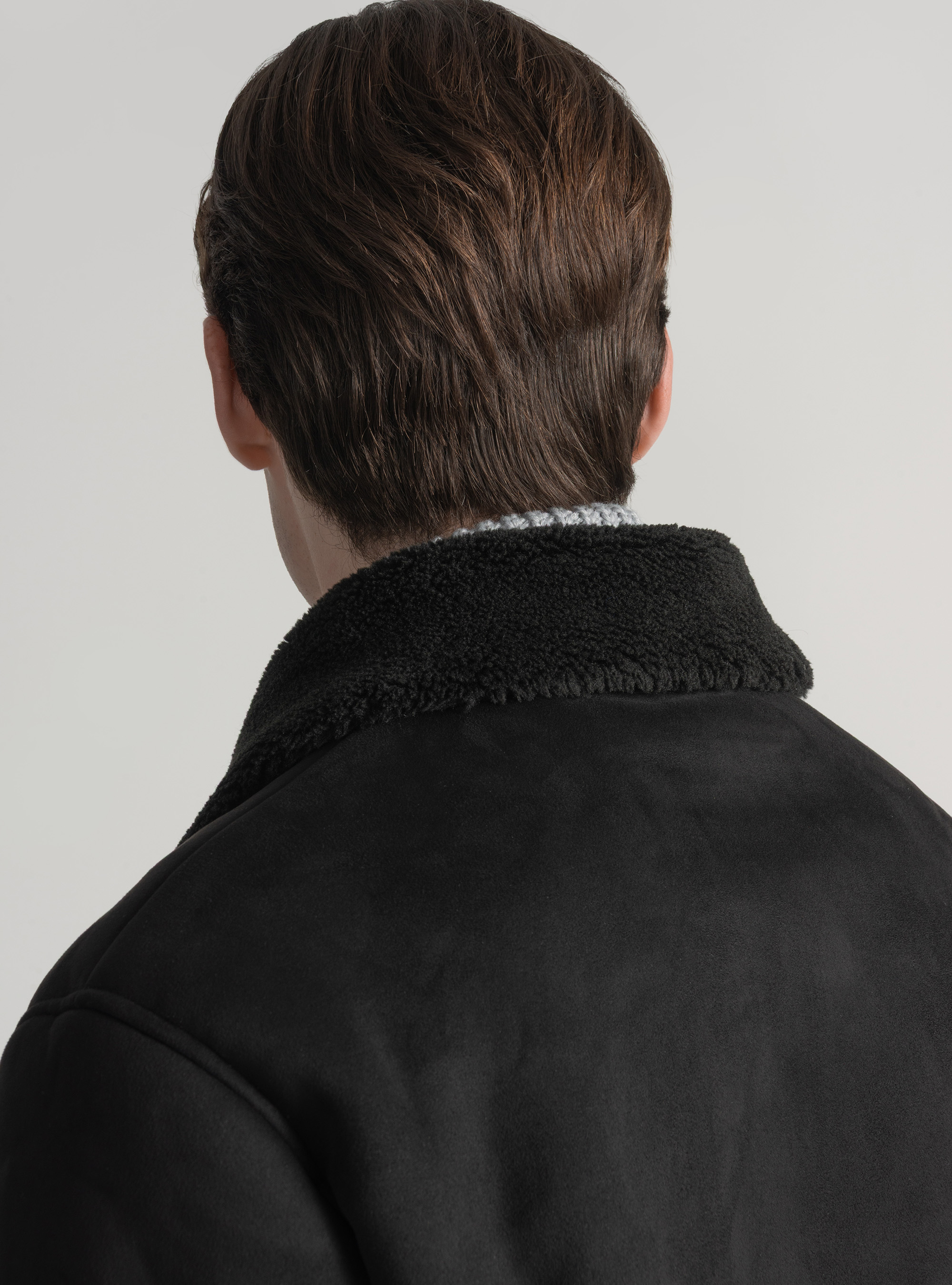 Montone effetto suede, NERO