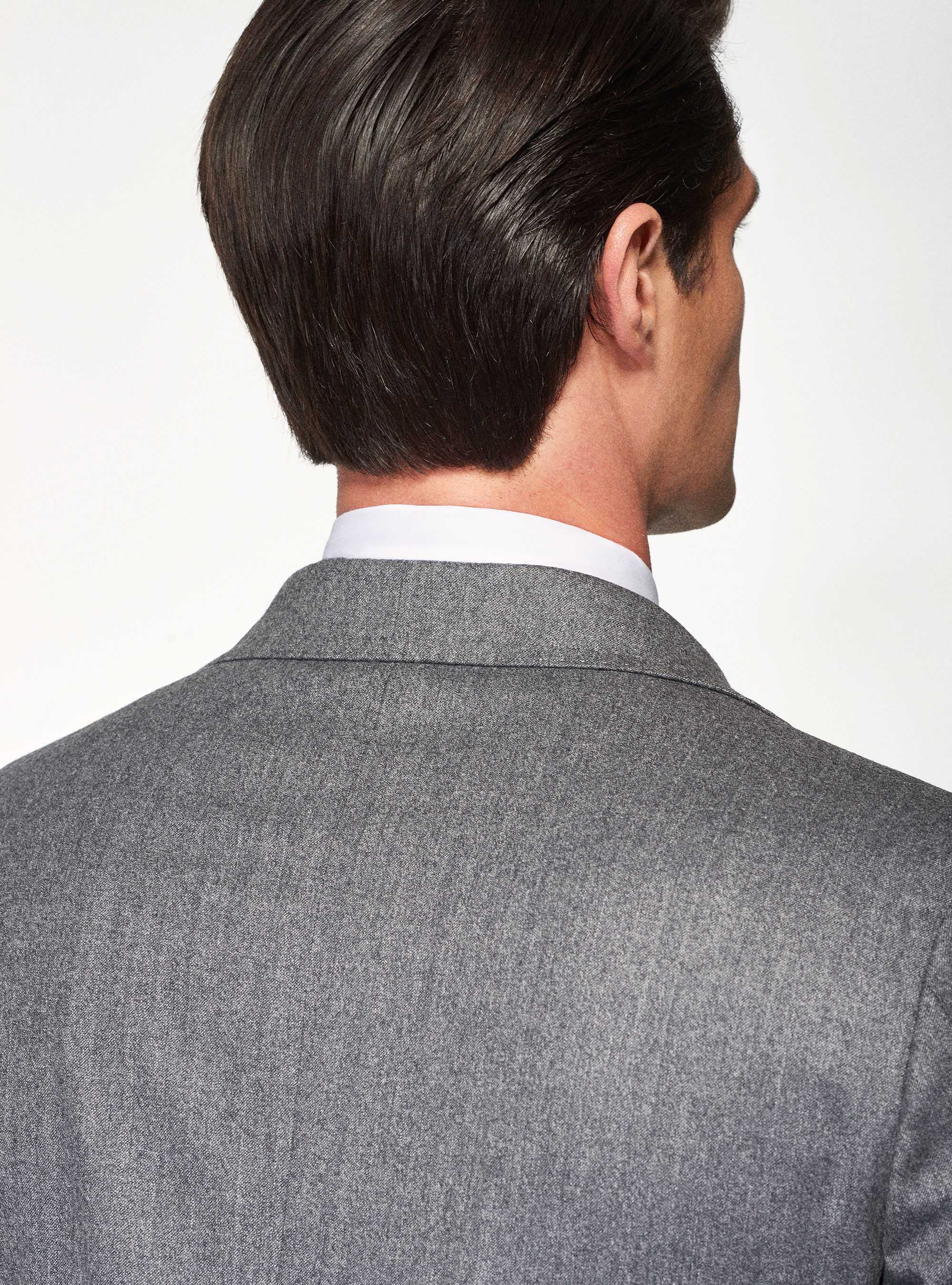 Giacca per abito in flanella di lana superfine 120's Vitale Barberis Canonico, GRIGIO CHIARO