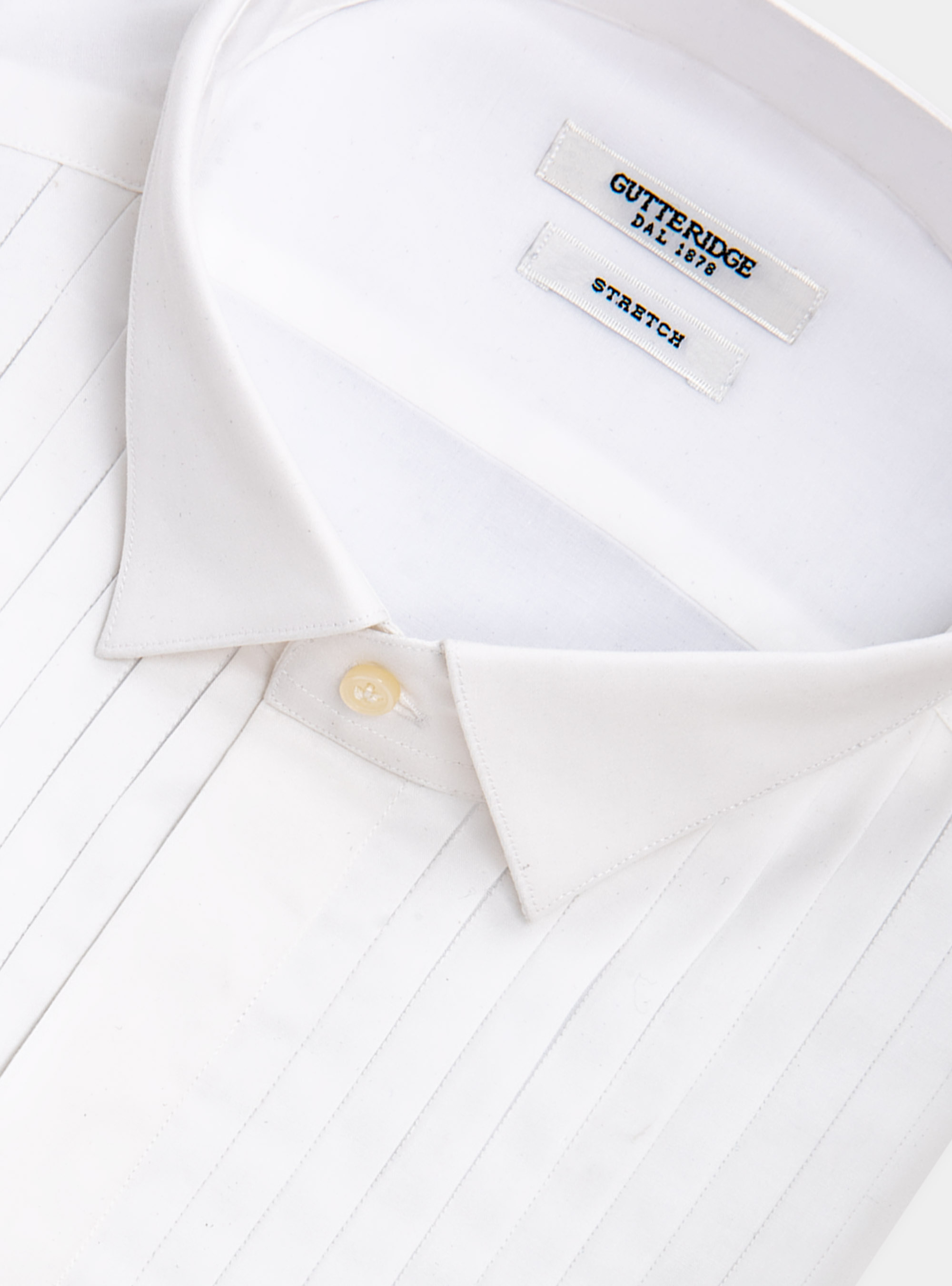 Camicia smoking con collo diplomatico, BIANCO