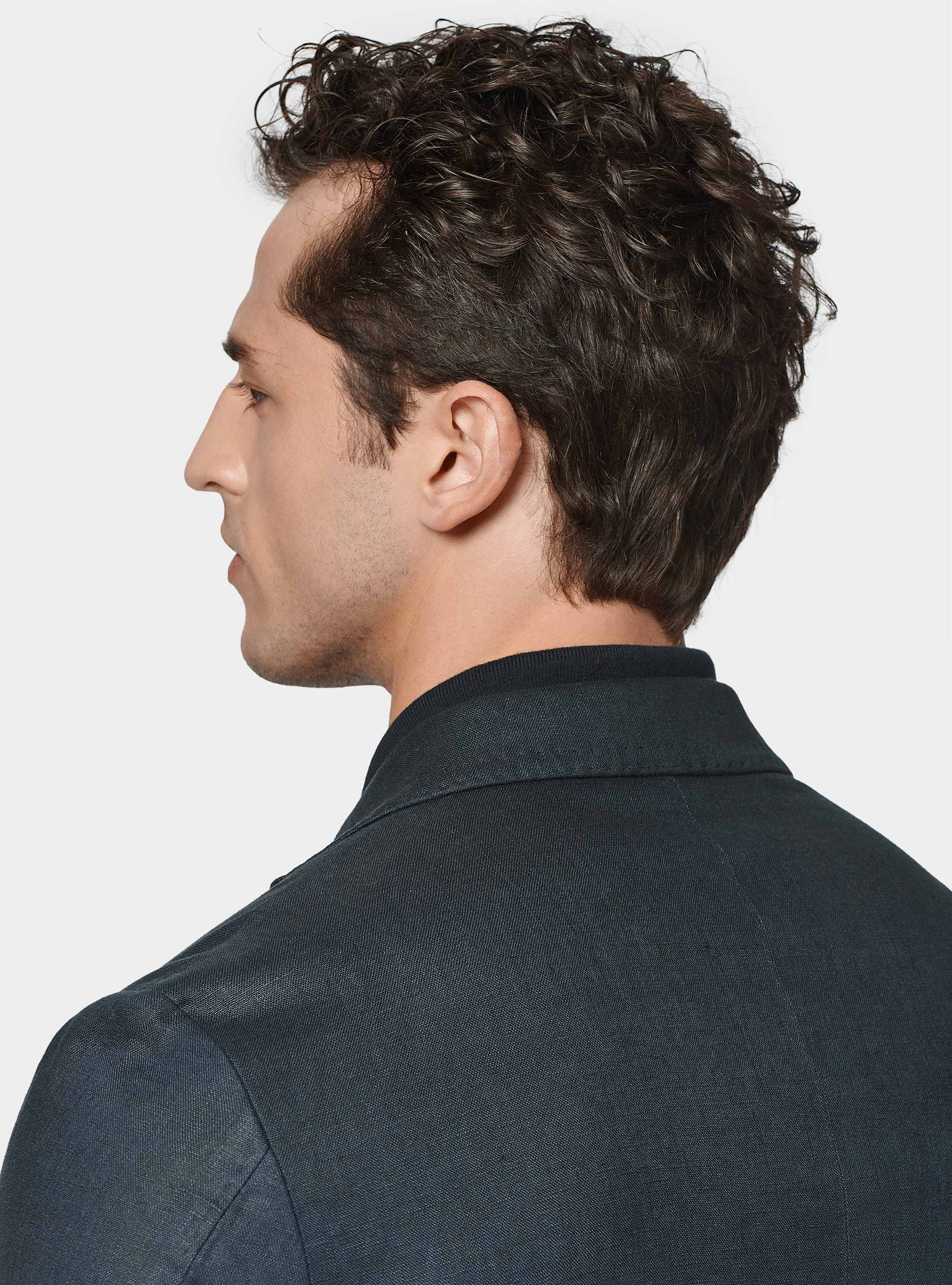 Anzugjacke aus reinem Leinen, NAVY 0218C