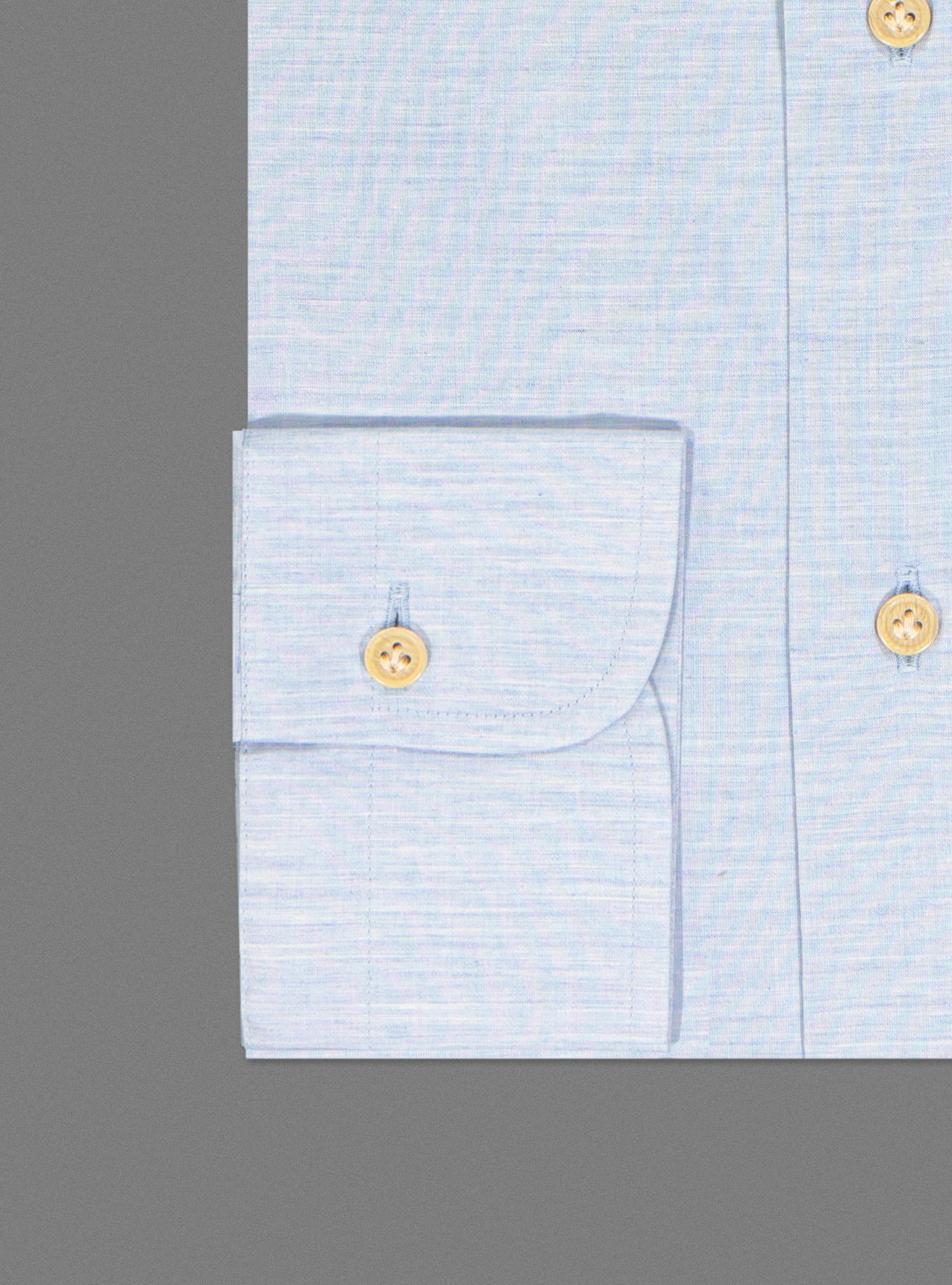 Camicia collo francese in leggera mussola di cotone, AZZURRO