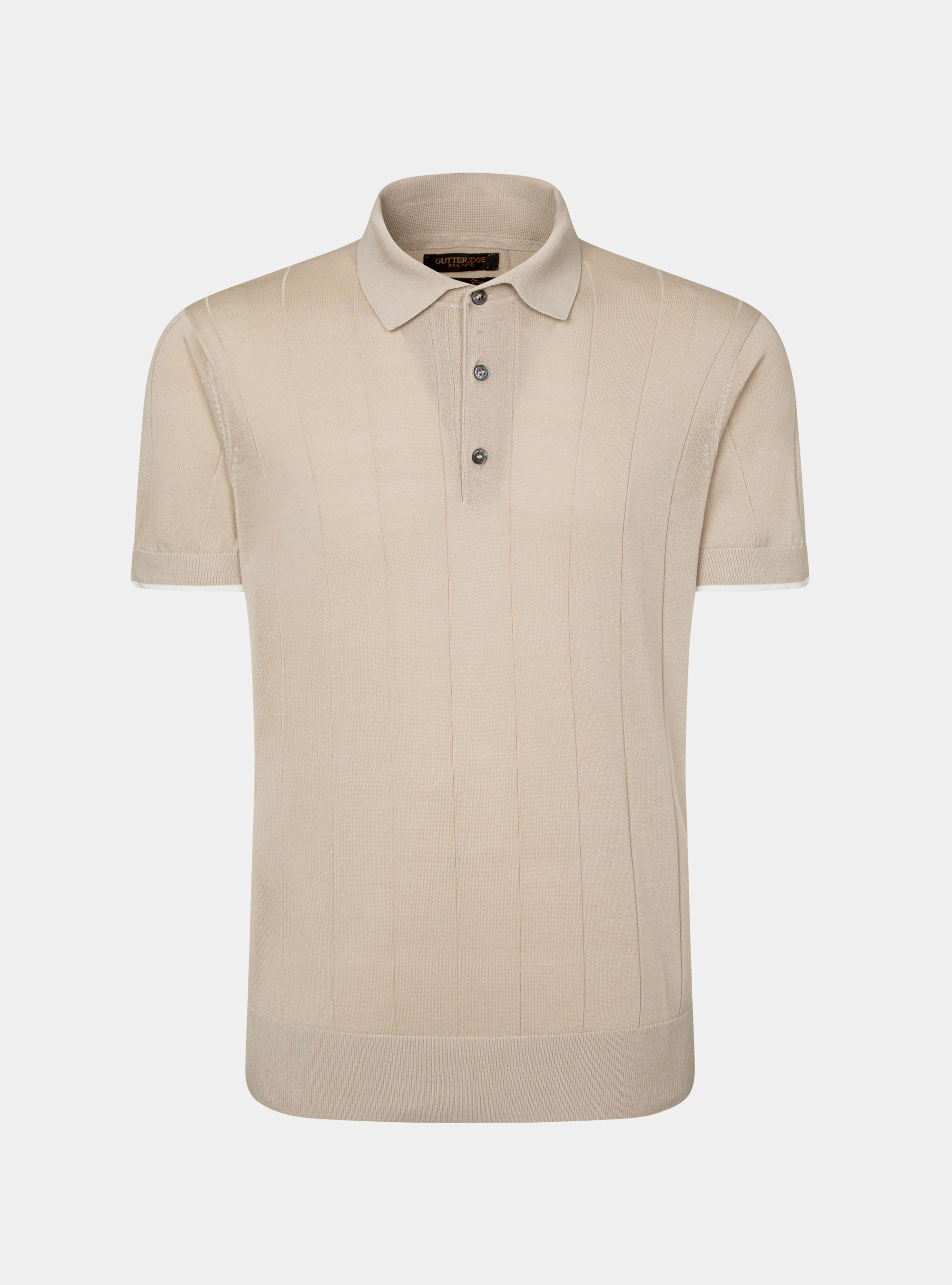 Polo en pur coton avec c&ocirc;tes plates, &Atilde; CRU
