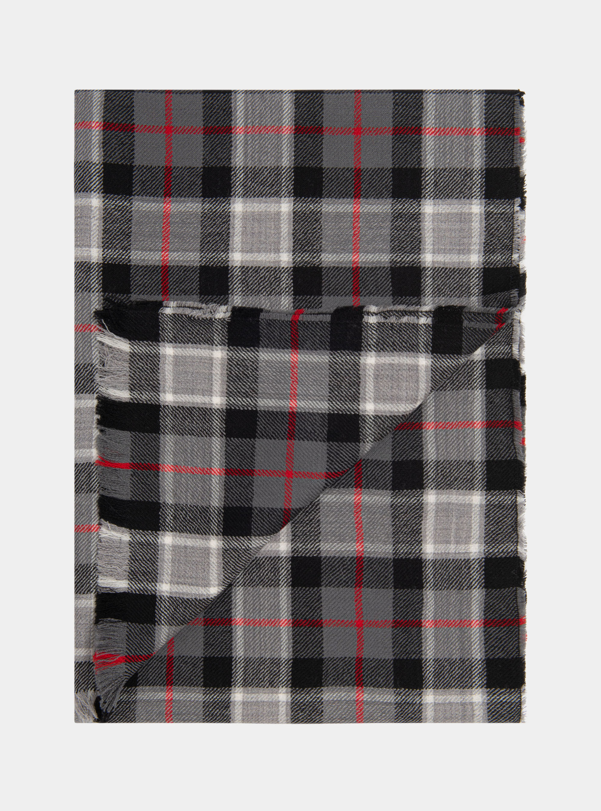 Sciarpa in lana a fantasia, ASFALTO