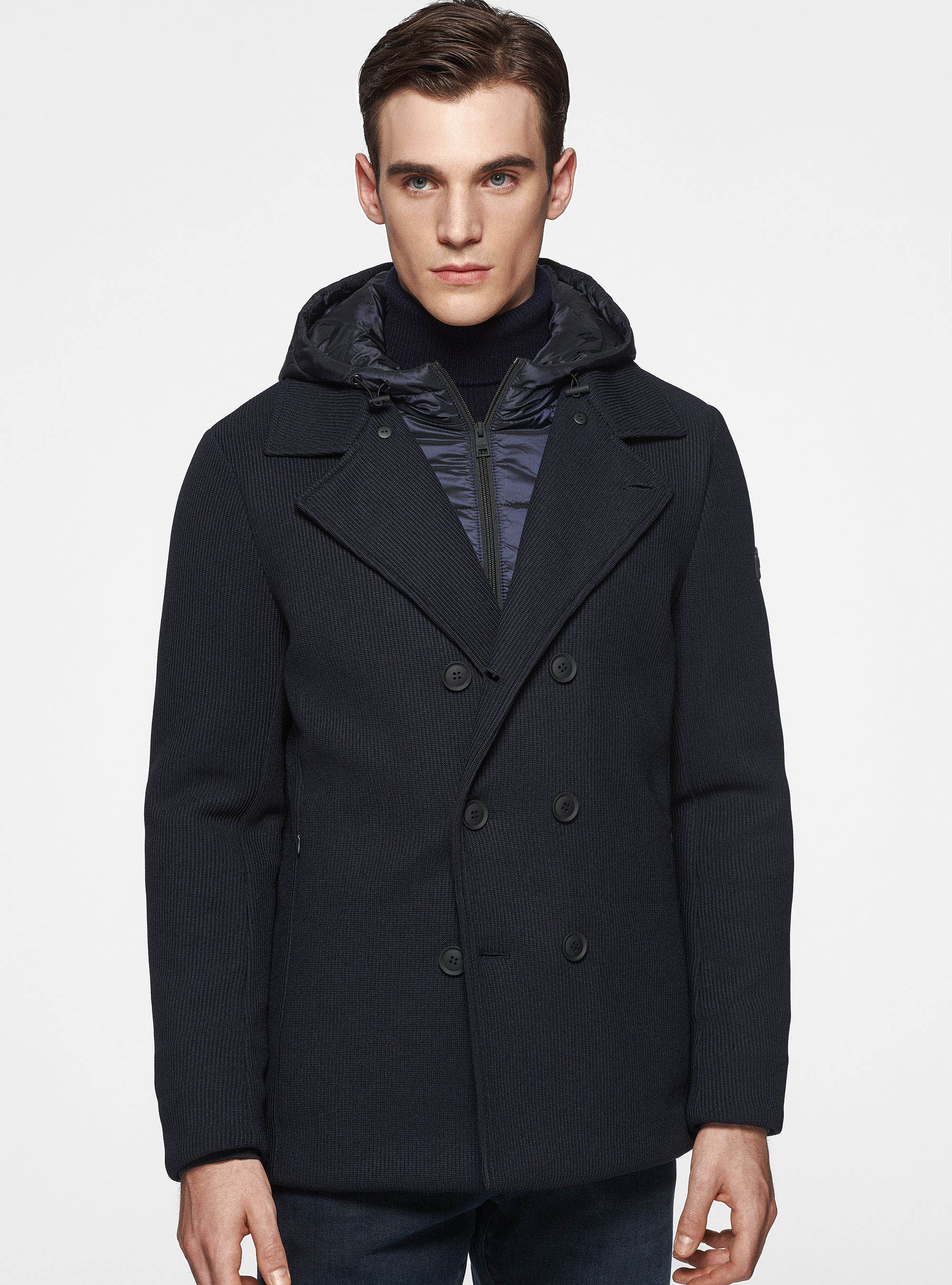 Giubbino con pettorina e cappuccio removibile, BLU NAVY