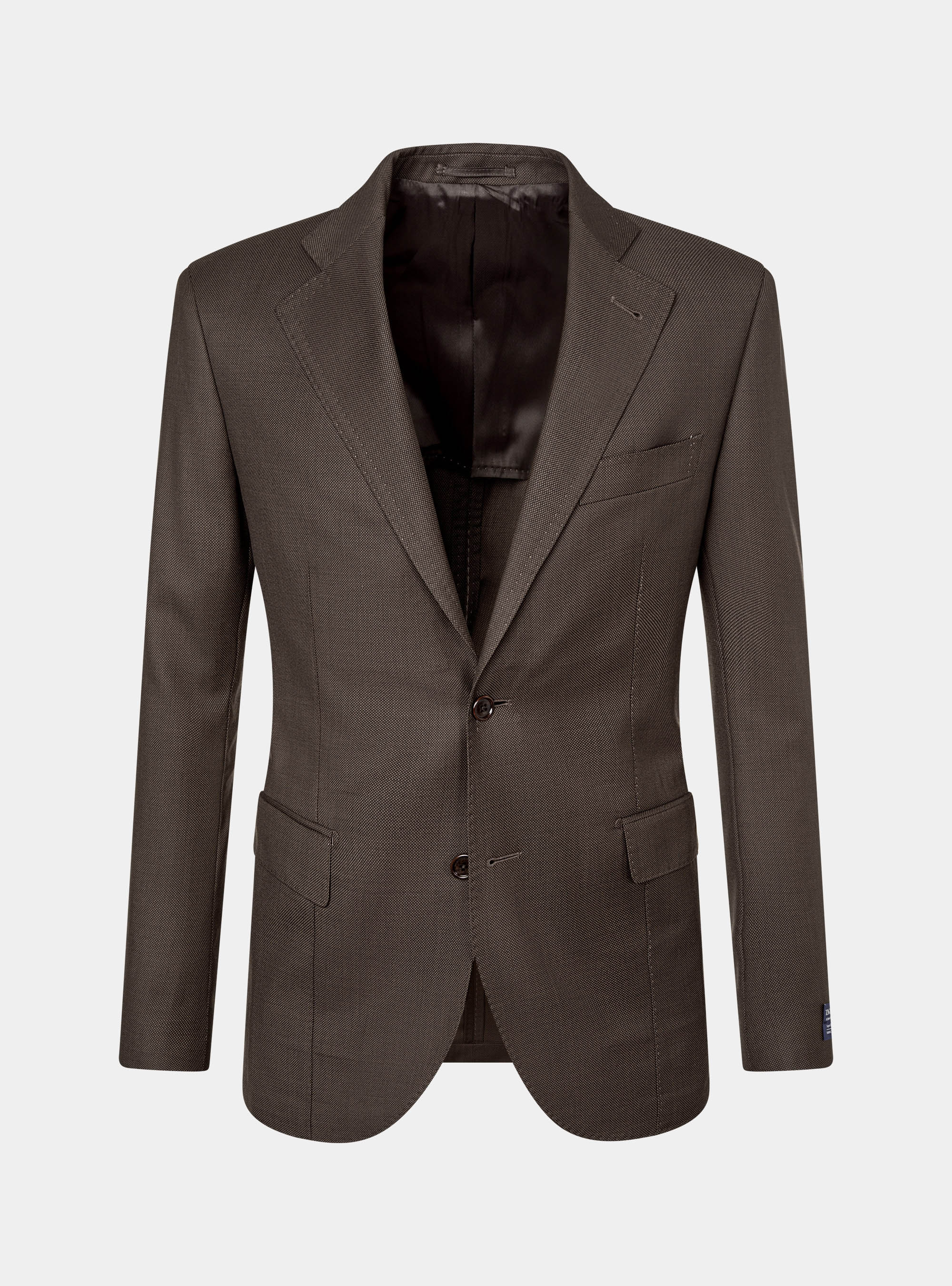 Giacca occhio di pernice in pura lana, MARRONE