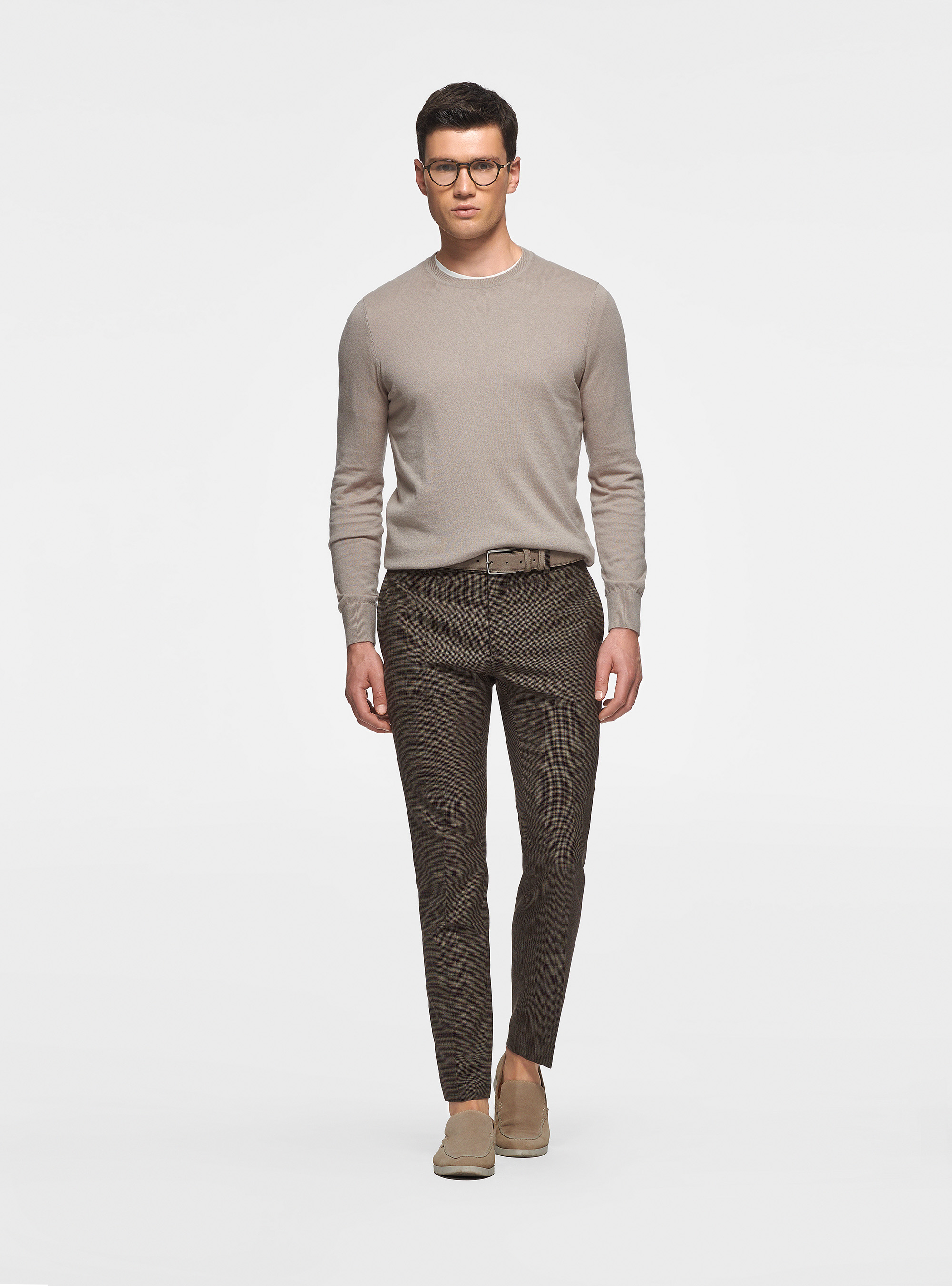 Pullover mit Rundhalsausschnitt aus Baumwolle, Seide und Kaschmir, SABBIA 0561C