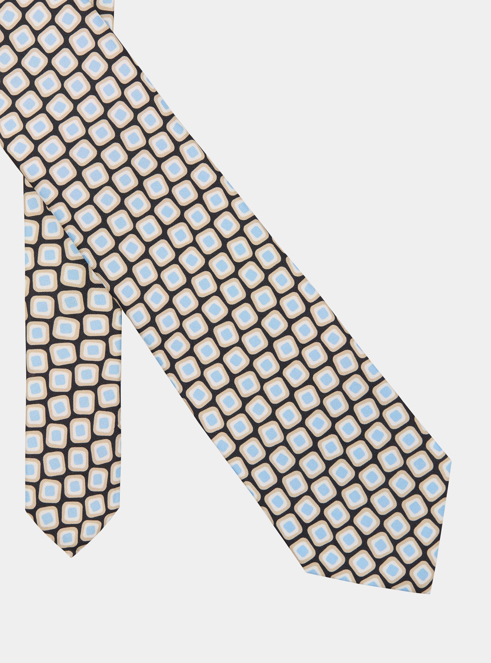 Corbata de seda estampada, AZUL MARINO