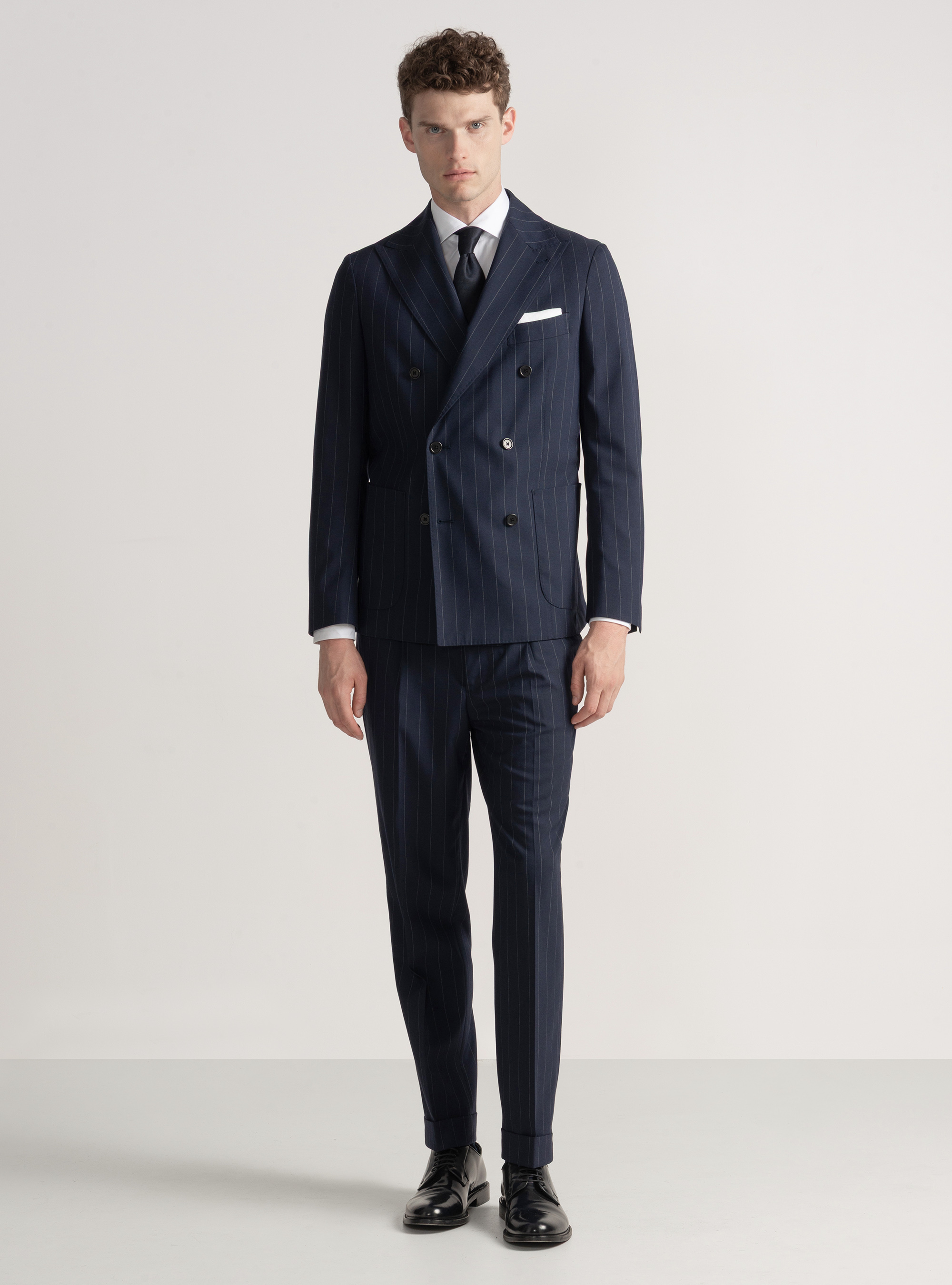 Giacca doppiopetto per abito gessato, BLU NAVY