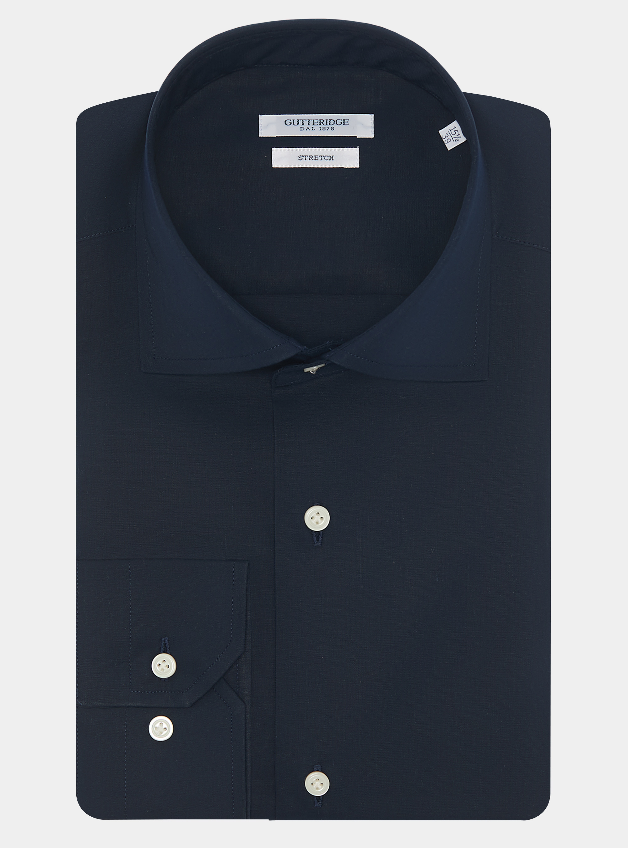 Chemise en popeline stretch, BLEU MARINE