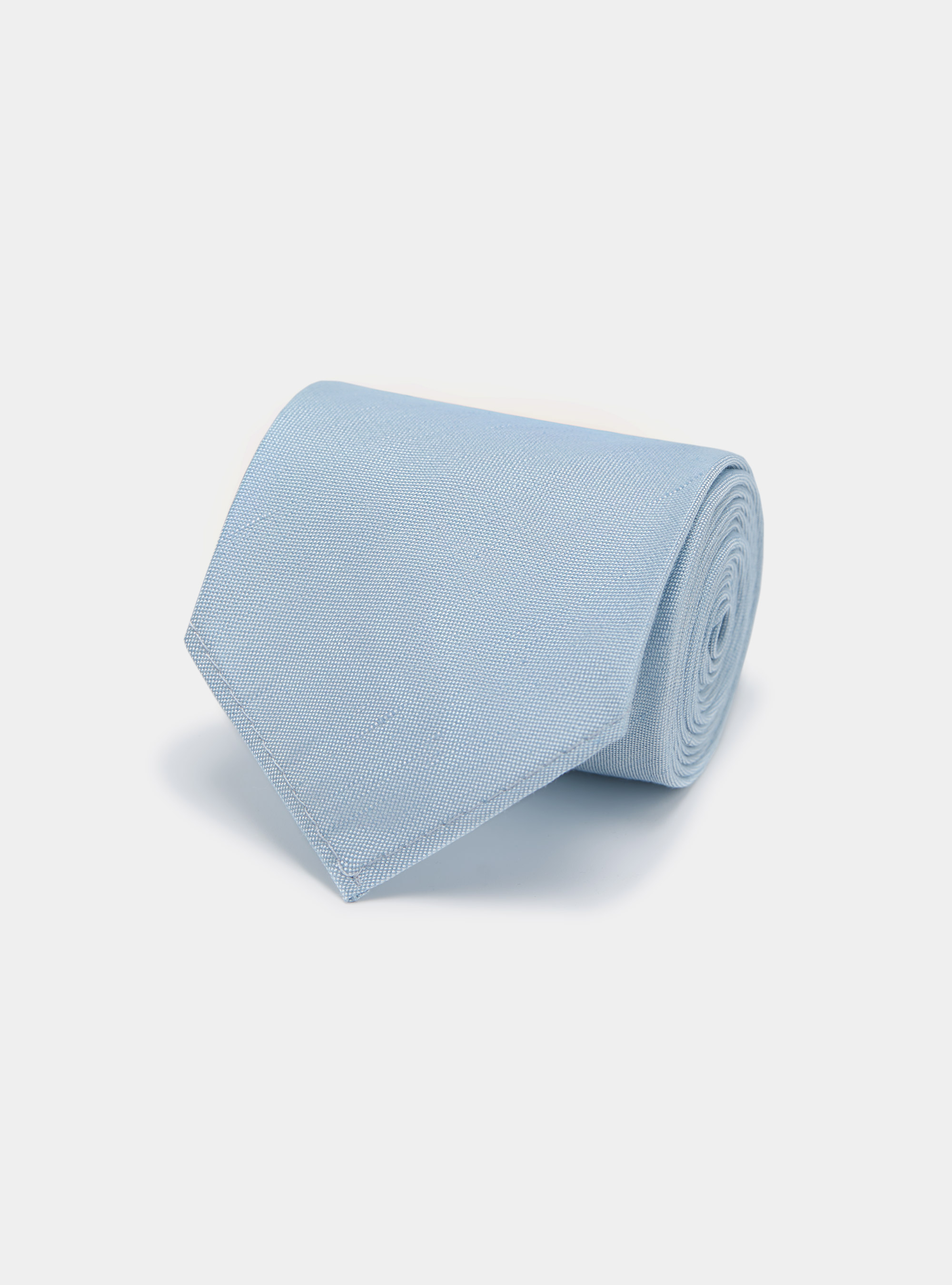 Cravate en soie et lin, BLEU CIEL