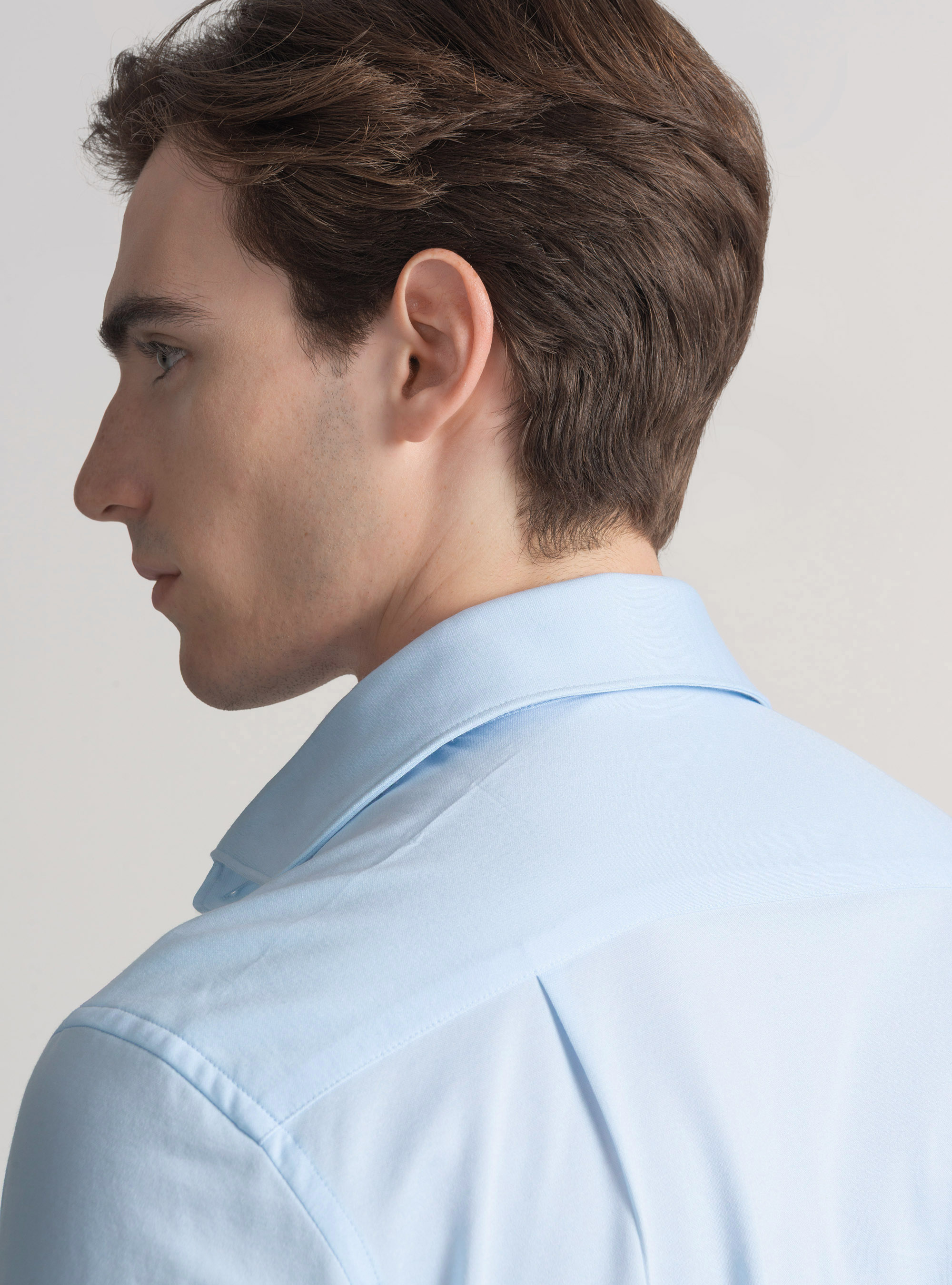 Cotton blend jersey shirt, LIGHT BLUE
