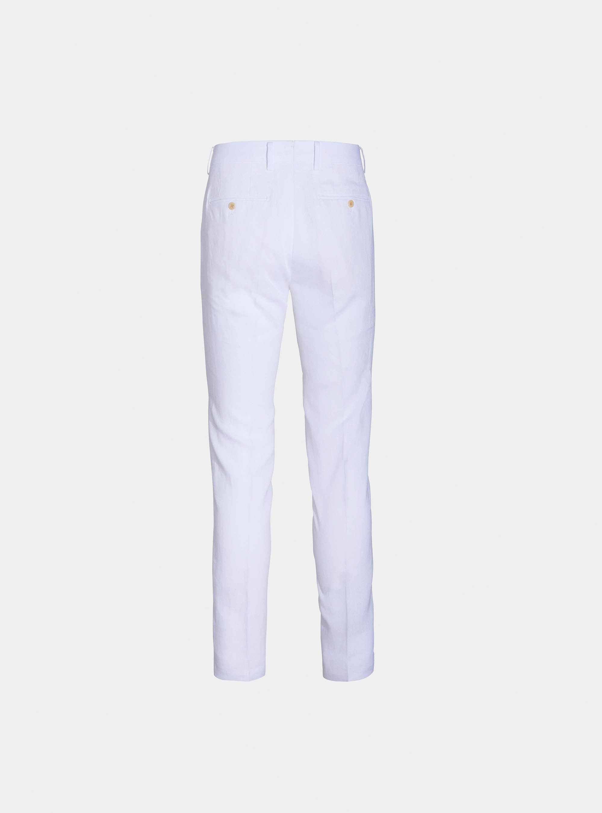 Pantaloni per abito in puro lino, BIANCO