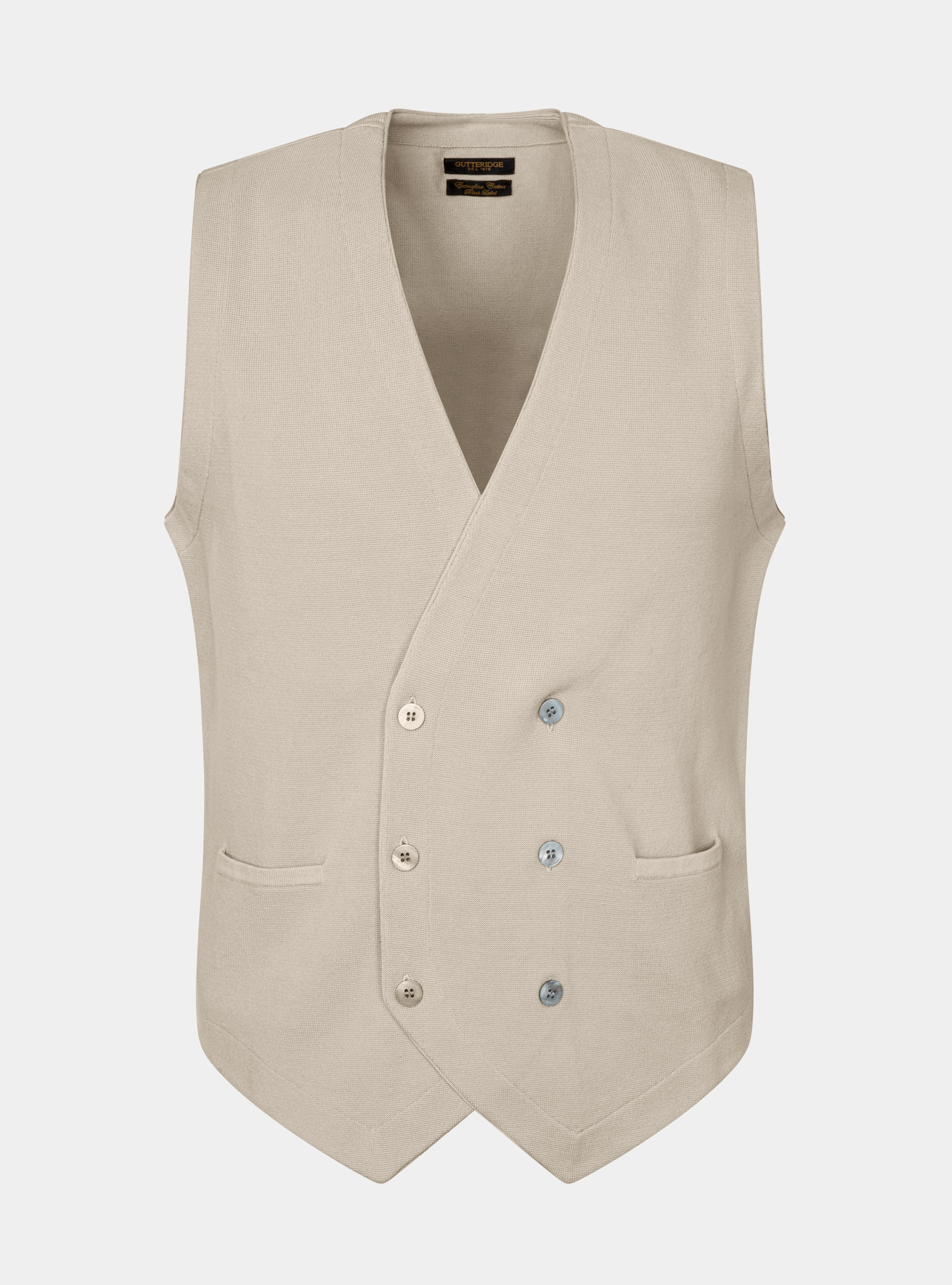 Gilet in maglia in puro cotone extrafine, ECRU
