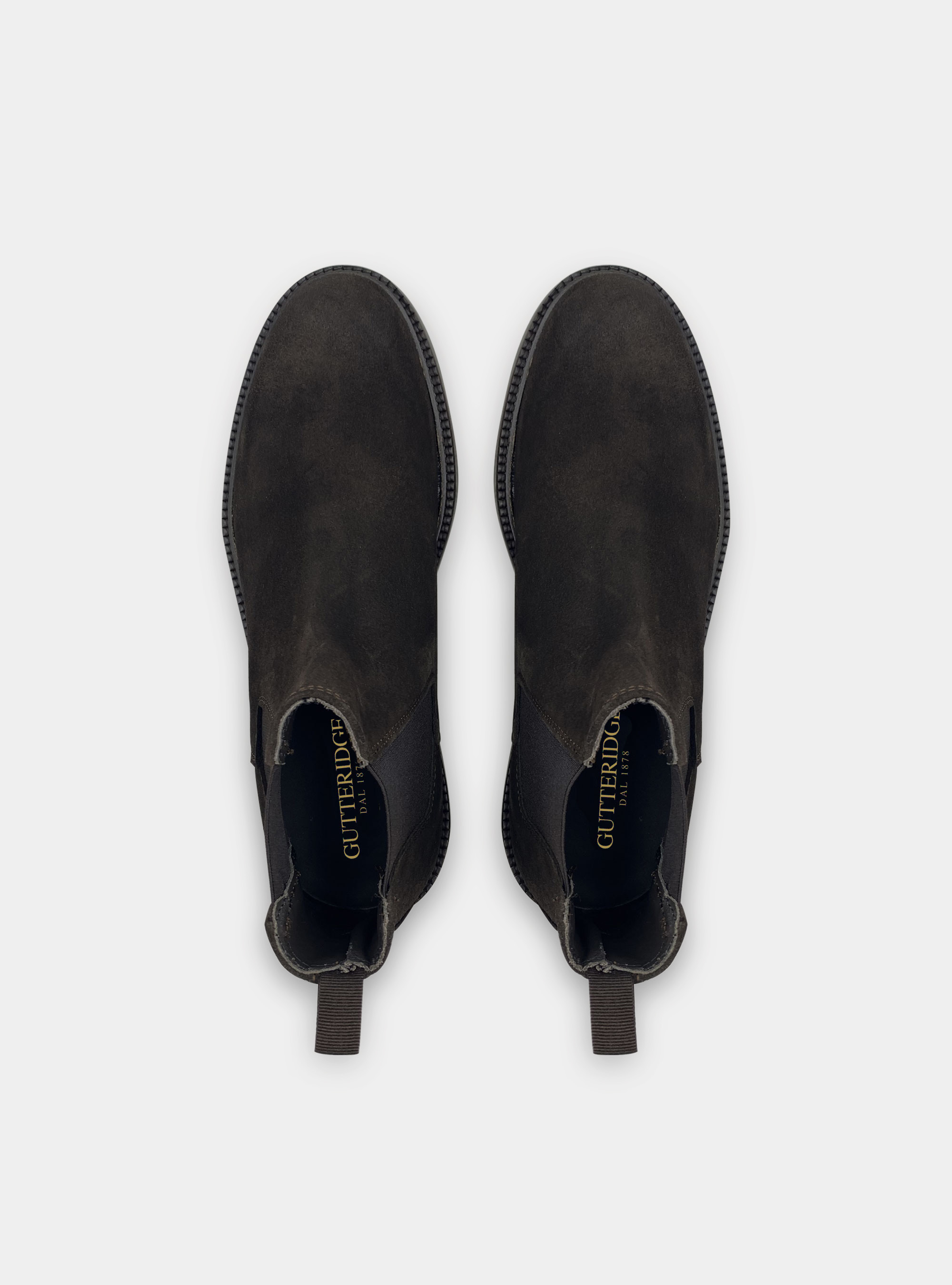 Suede ankle boots with elastic band, BROWN